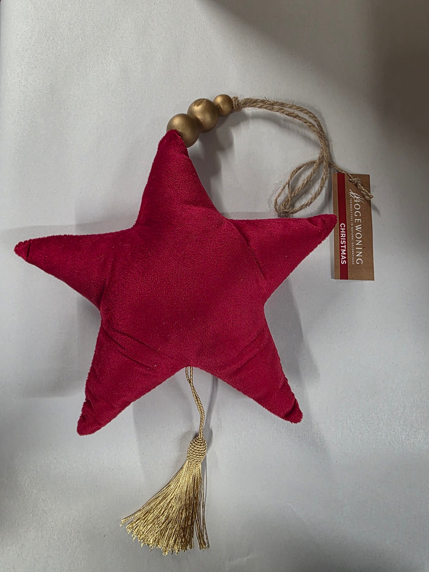 Hanger Star Velvet 22cm Red