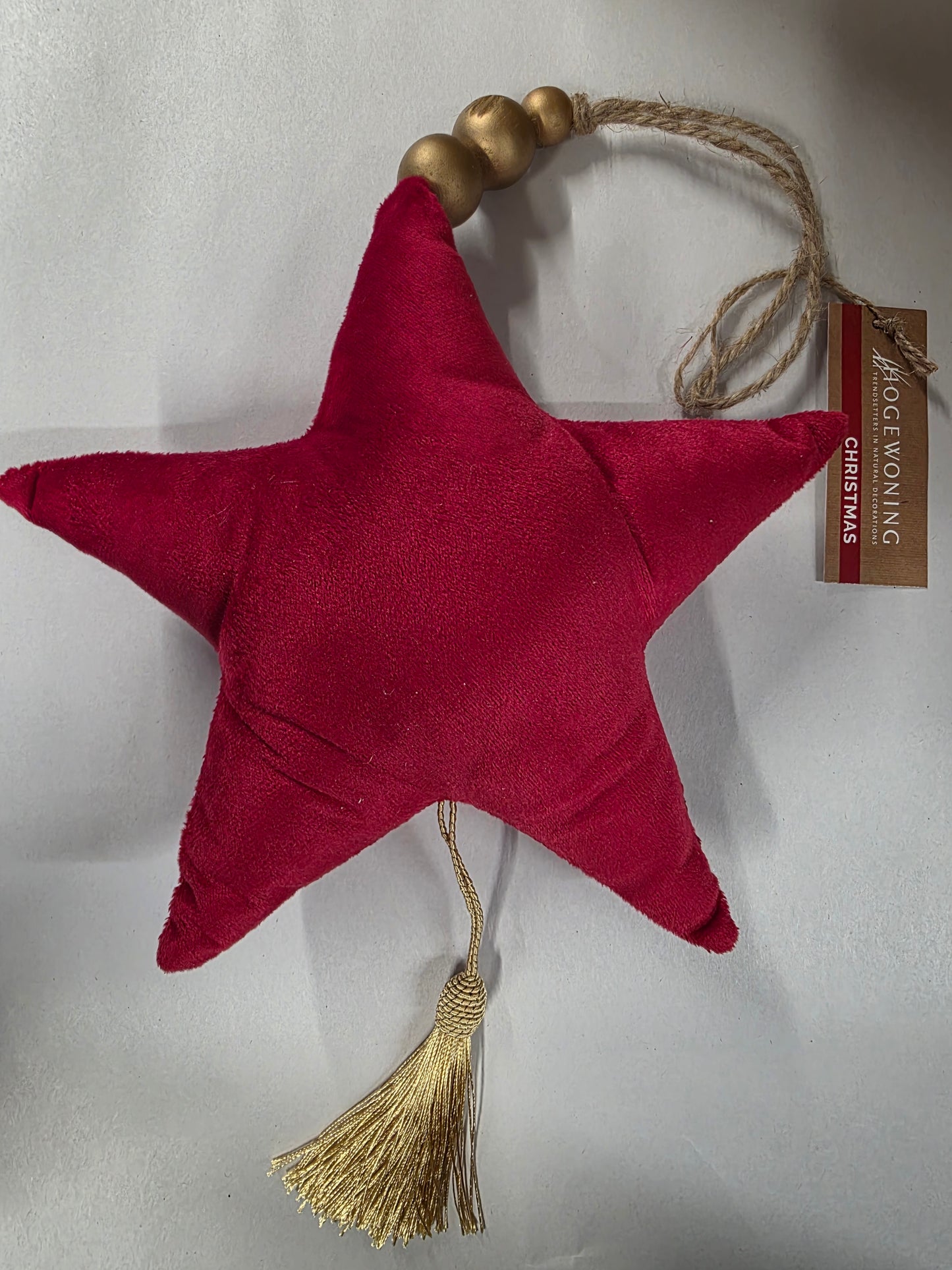 Hanger Star Velvet 22cm Red
