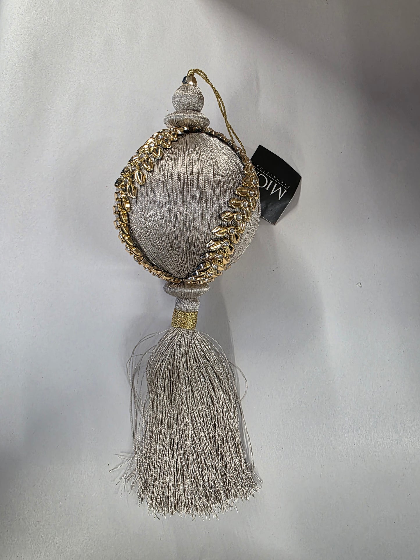 Hanging Ball Tassel 28cm Silver