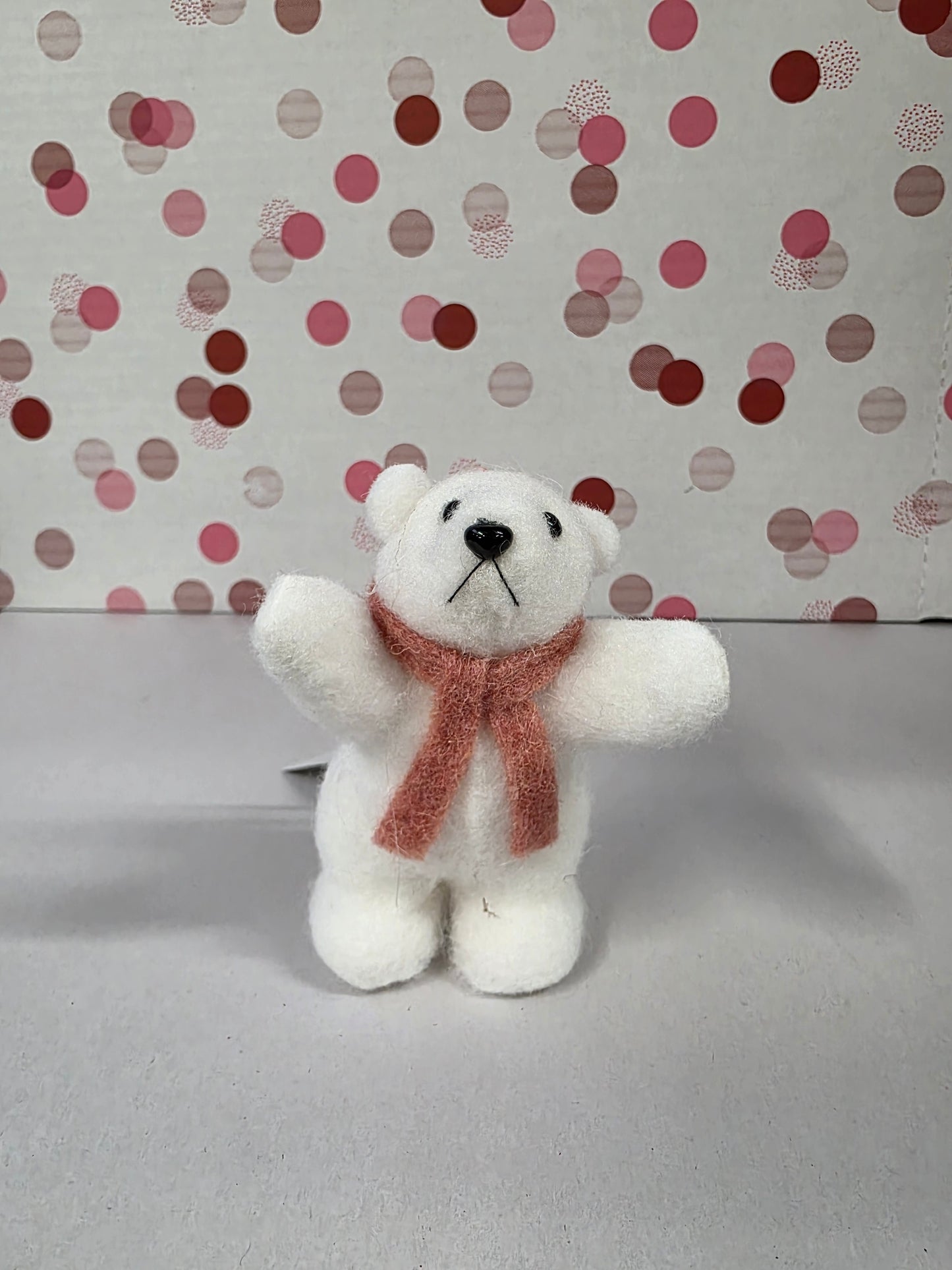 Hanging Bear Standing White 11cm