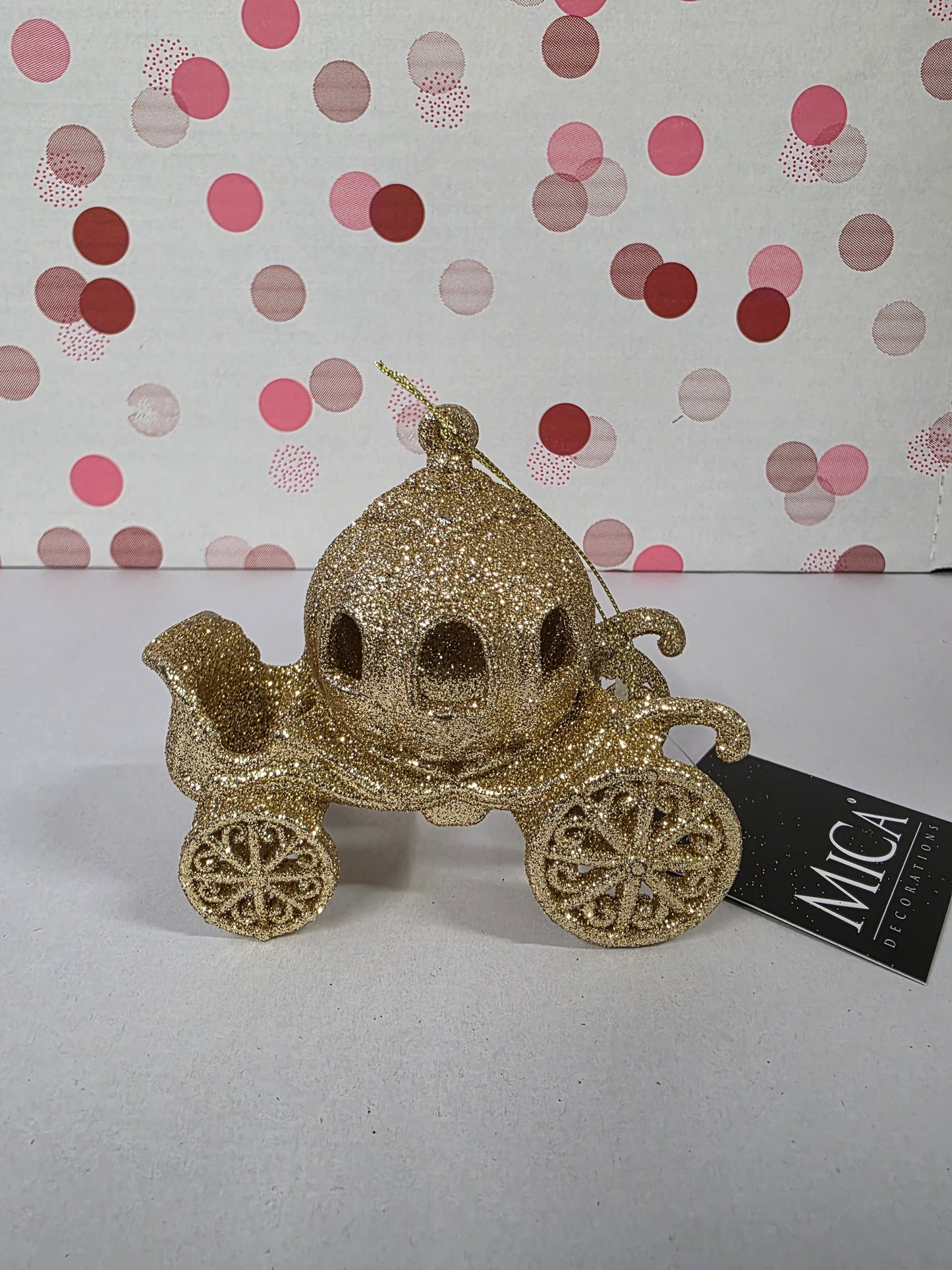 Hanging Carriage Gold 10x9x5cm