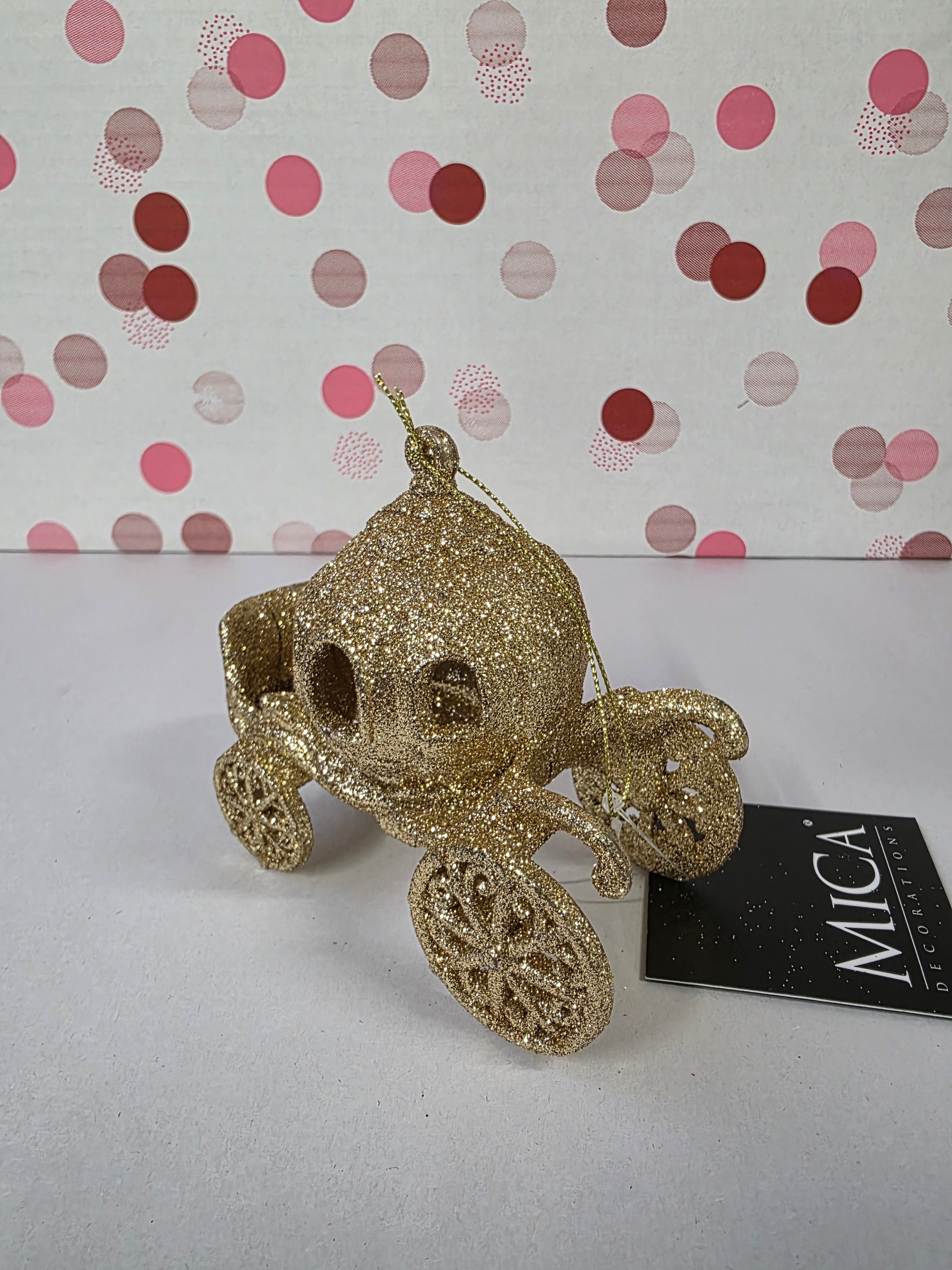 Hanging Carriage Gold 10x9x5cm (PACK OF 2)