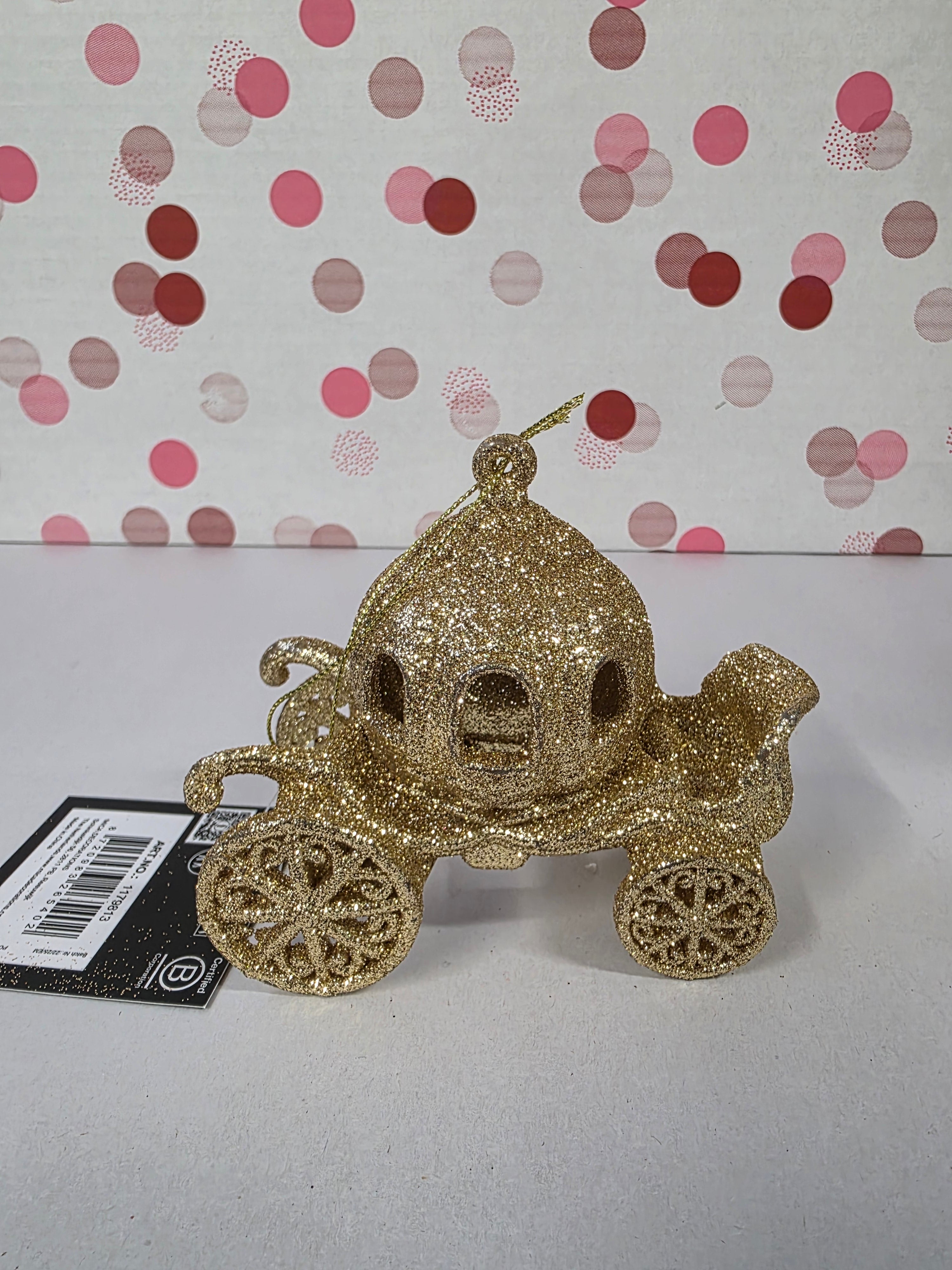 Hanging Carriage Gold 10x9x5cm (PACK OF 2)