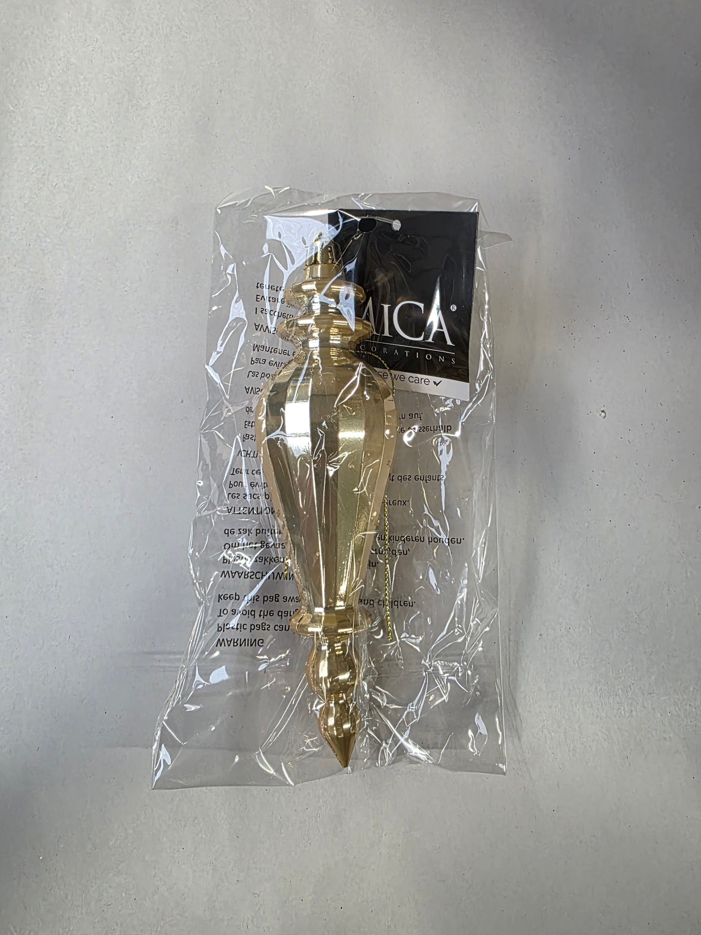 Hanging Finial Gold Pearl 16 X 5cm
