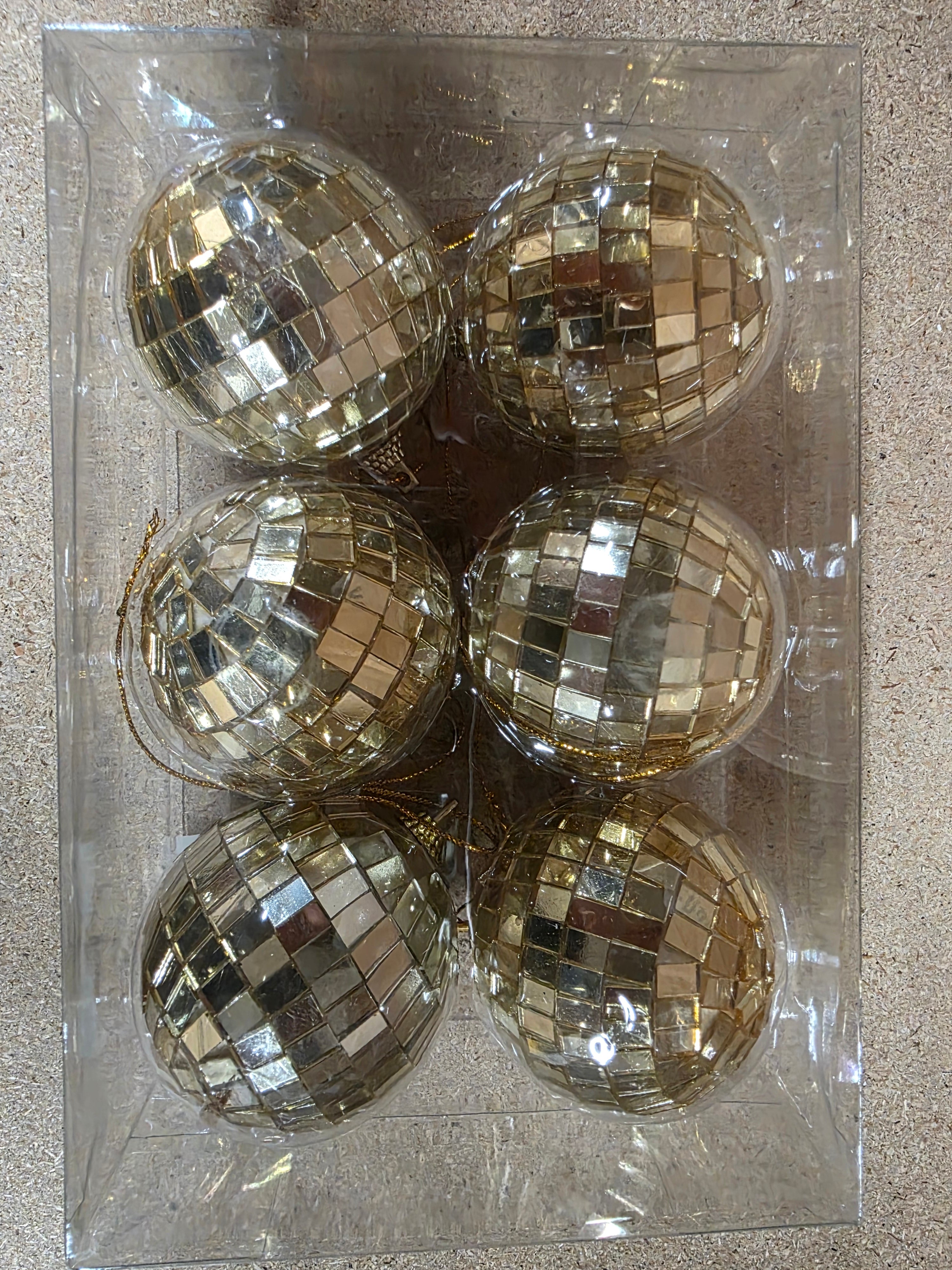 Bauble Mirror Ball Champagne 6cm X6