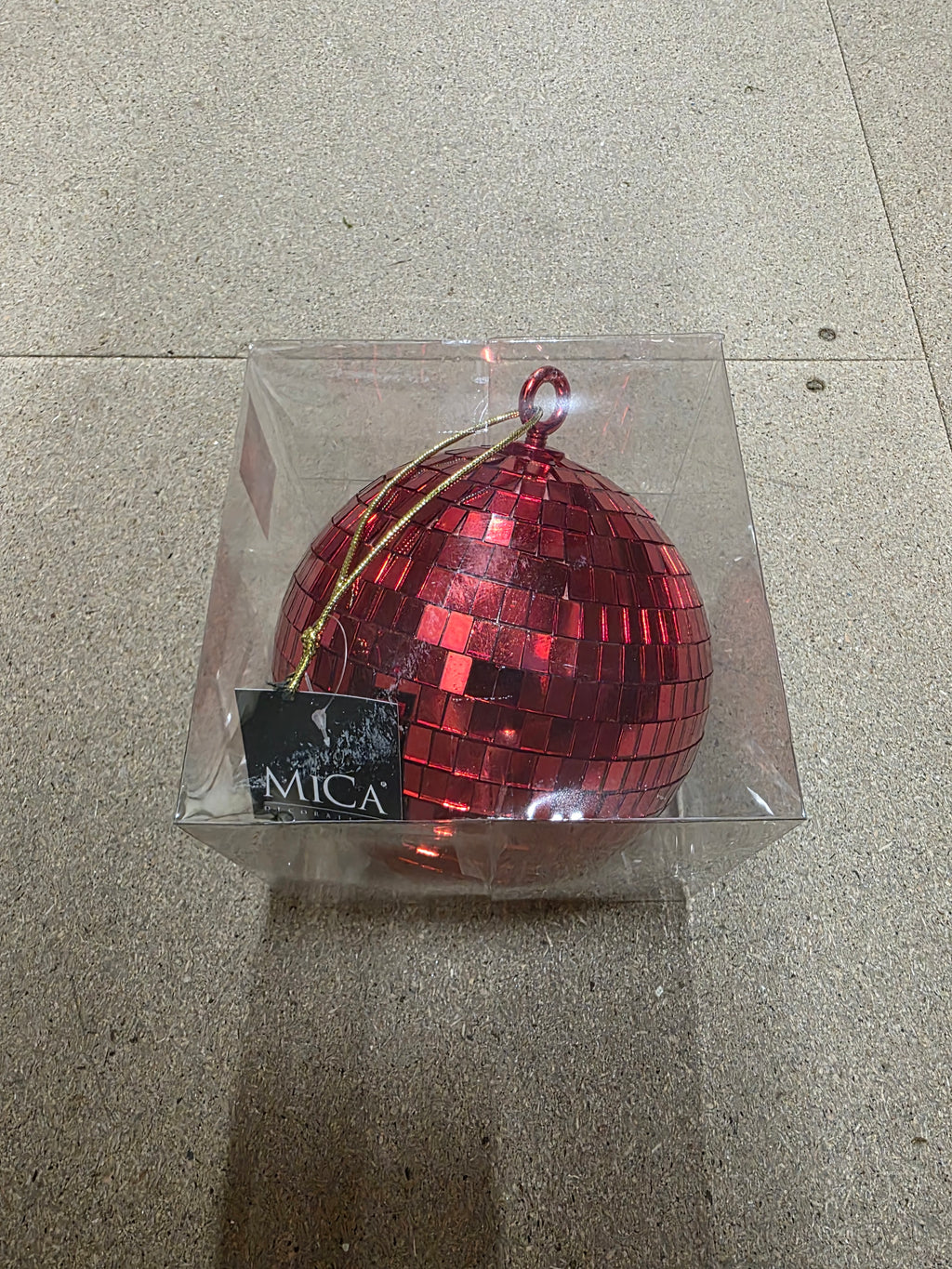 Bauble Mirror Ball Red 15cm