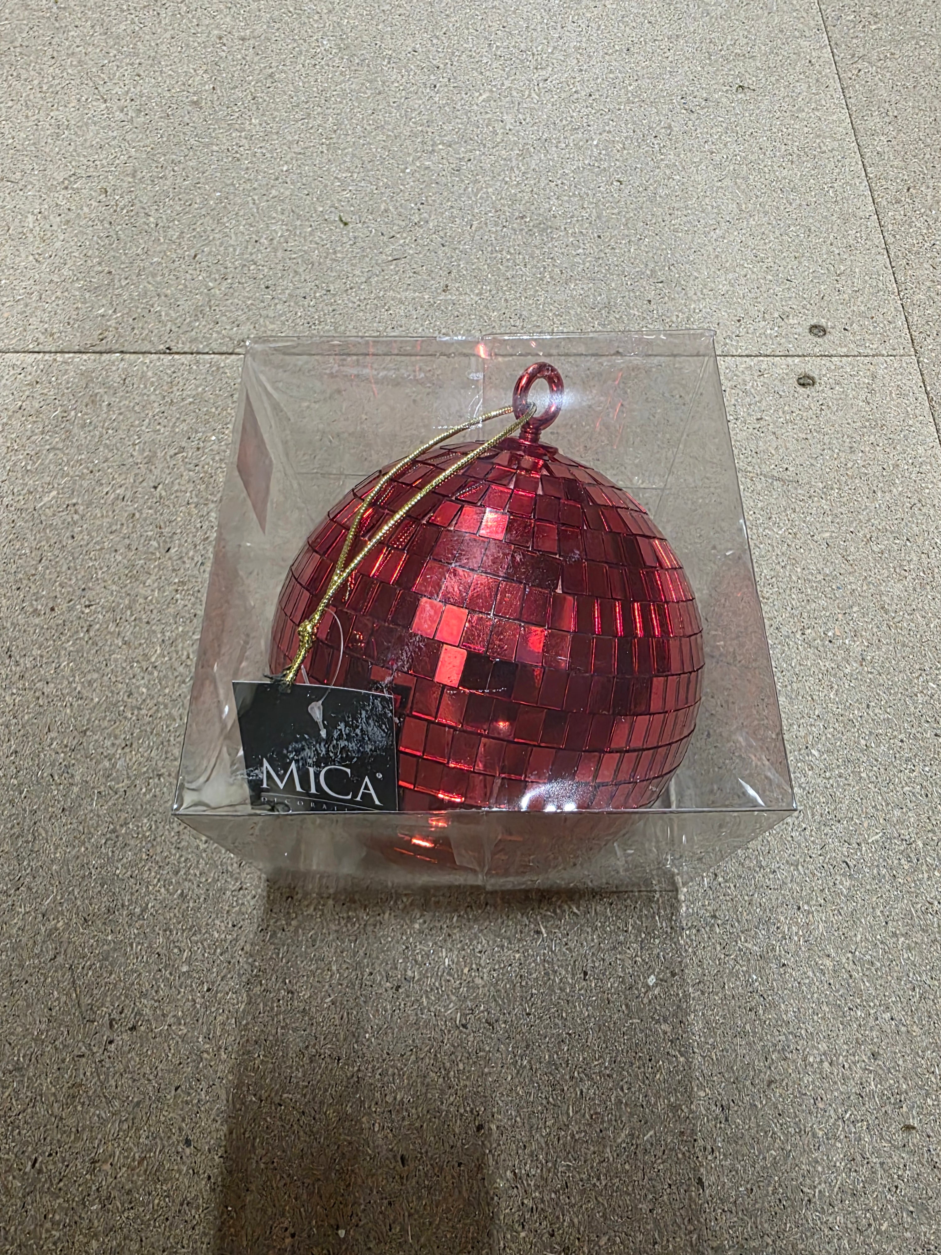 Bauble Mirror Ball Red 15cm