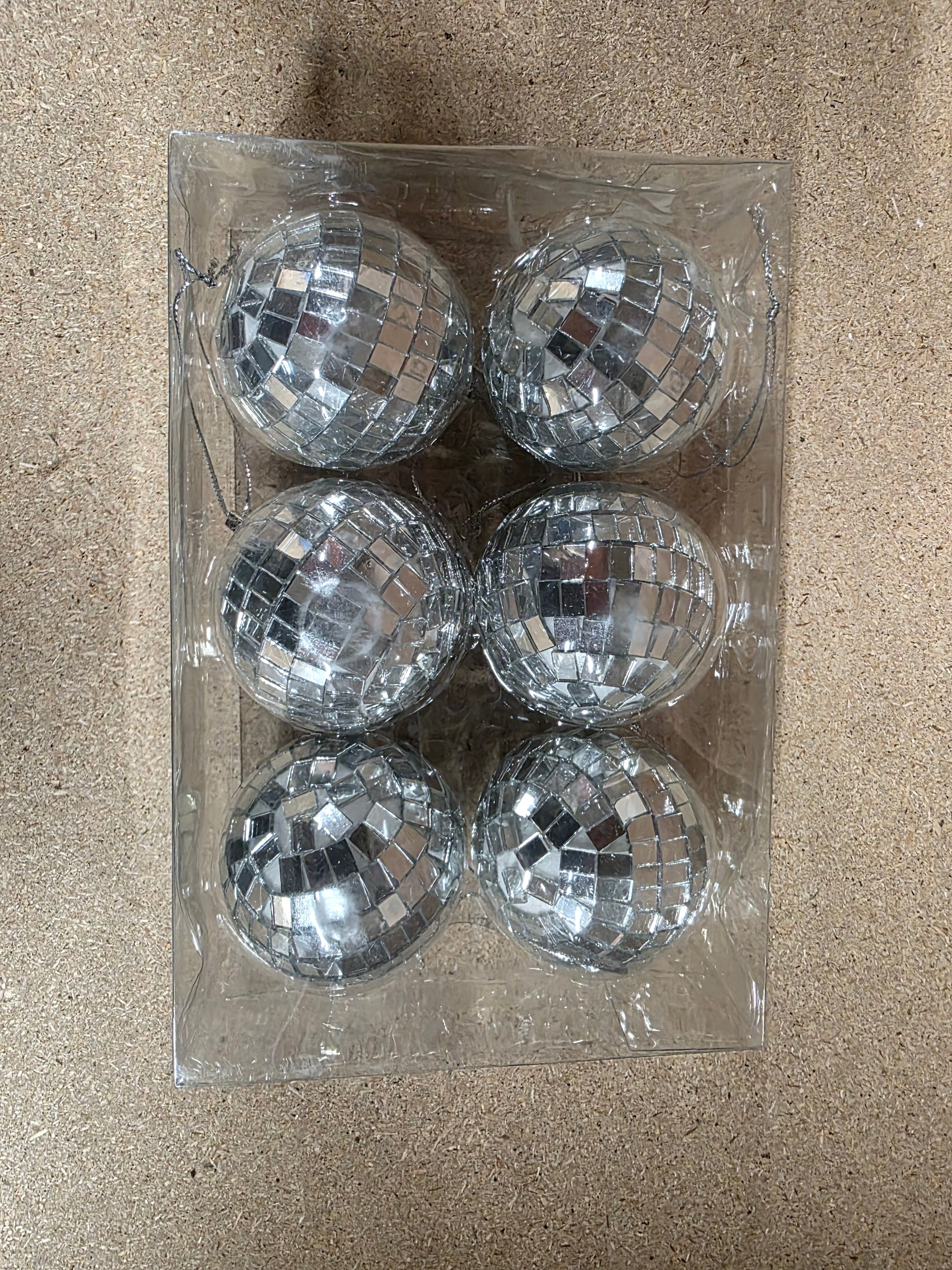 Bauble Mirror Ball Silver 6cm X6