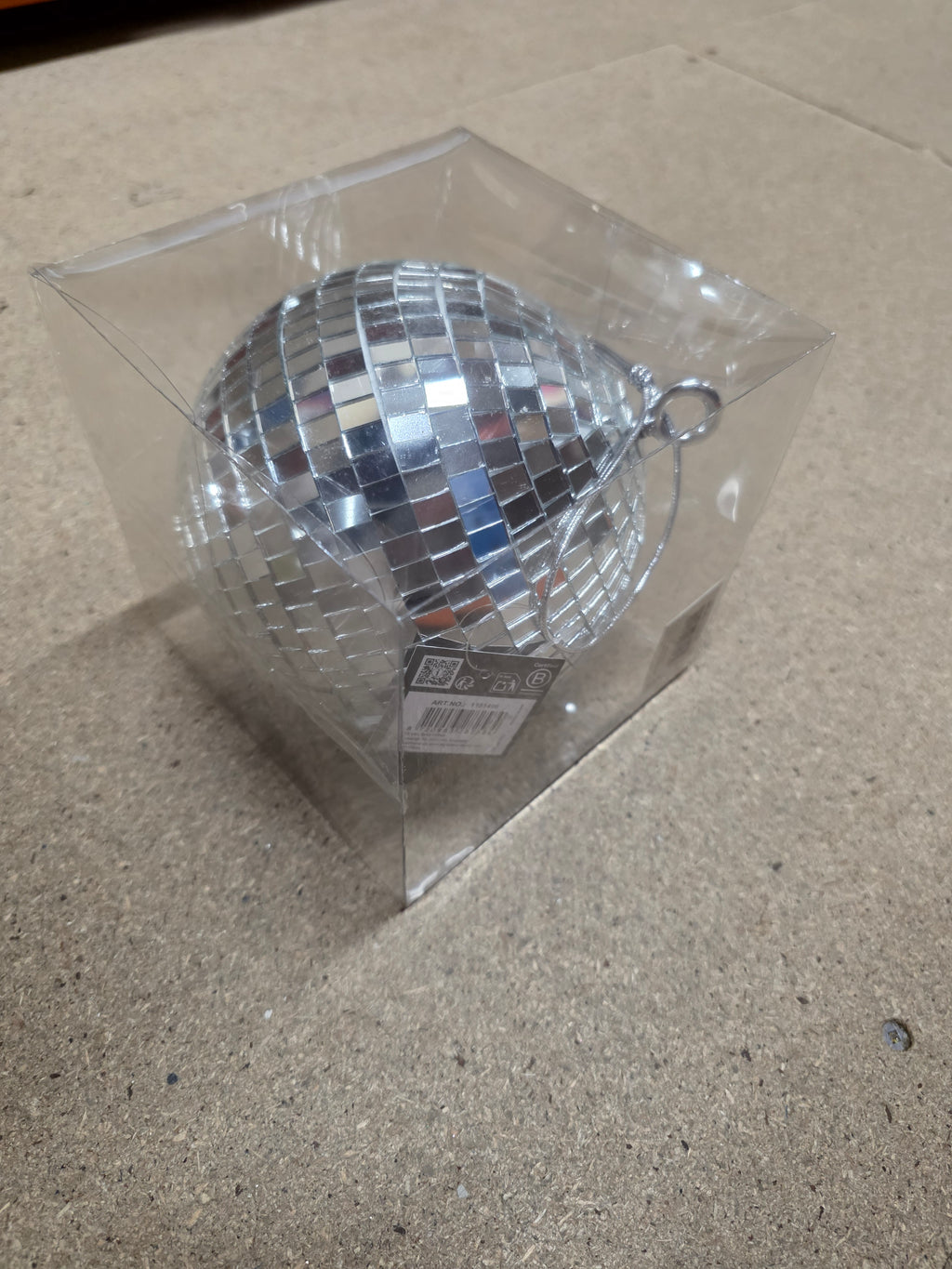 Bauble Mirror Ball Silver 15cm