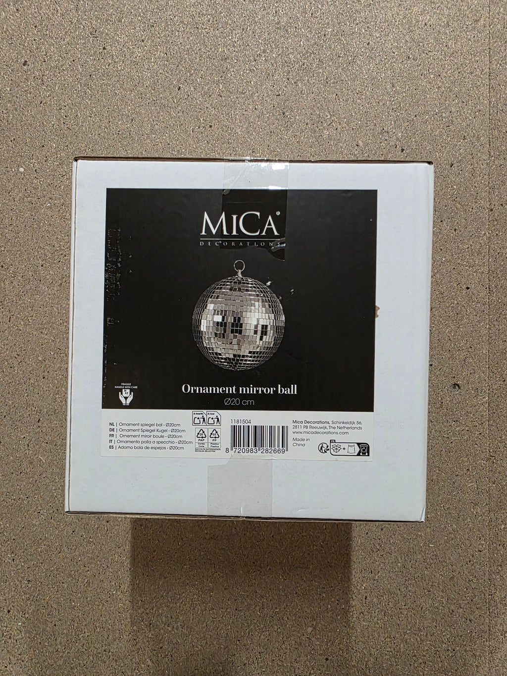 Bauble Mirror Ball Silver 20cm