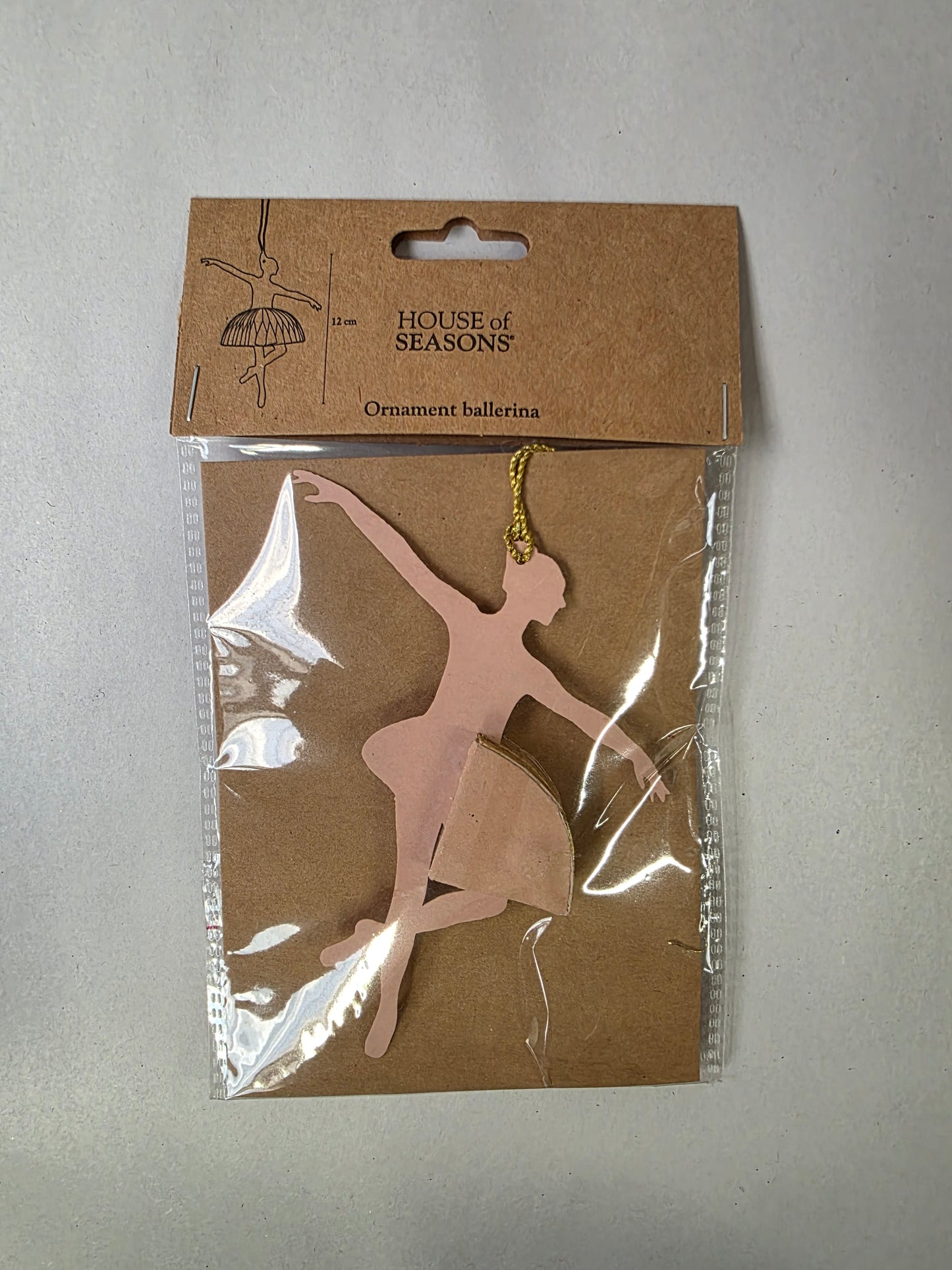 Hanging Paper Ballerina Ornament Pink