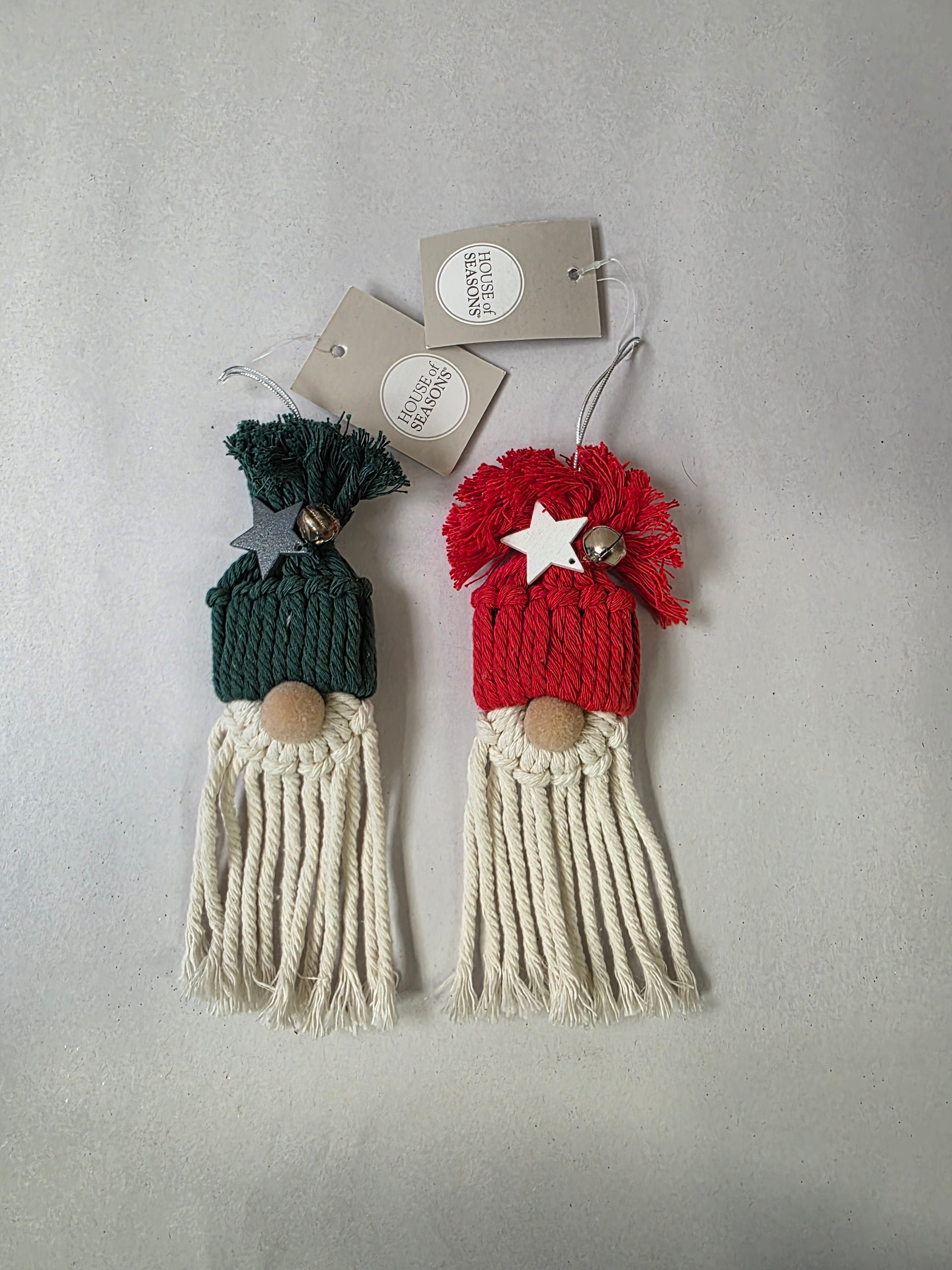 Hanging Santa Green Red 2 Assorted 17cm (Pack of 2)