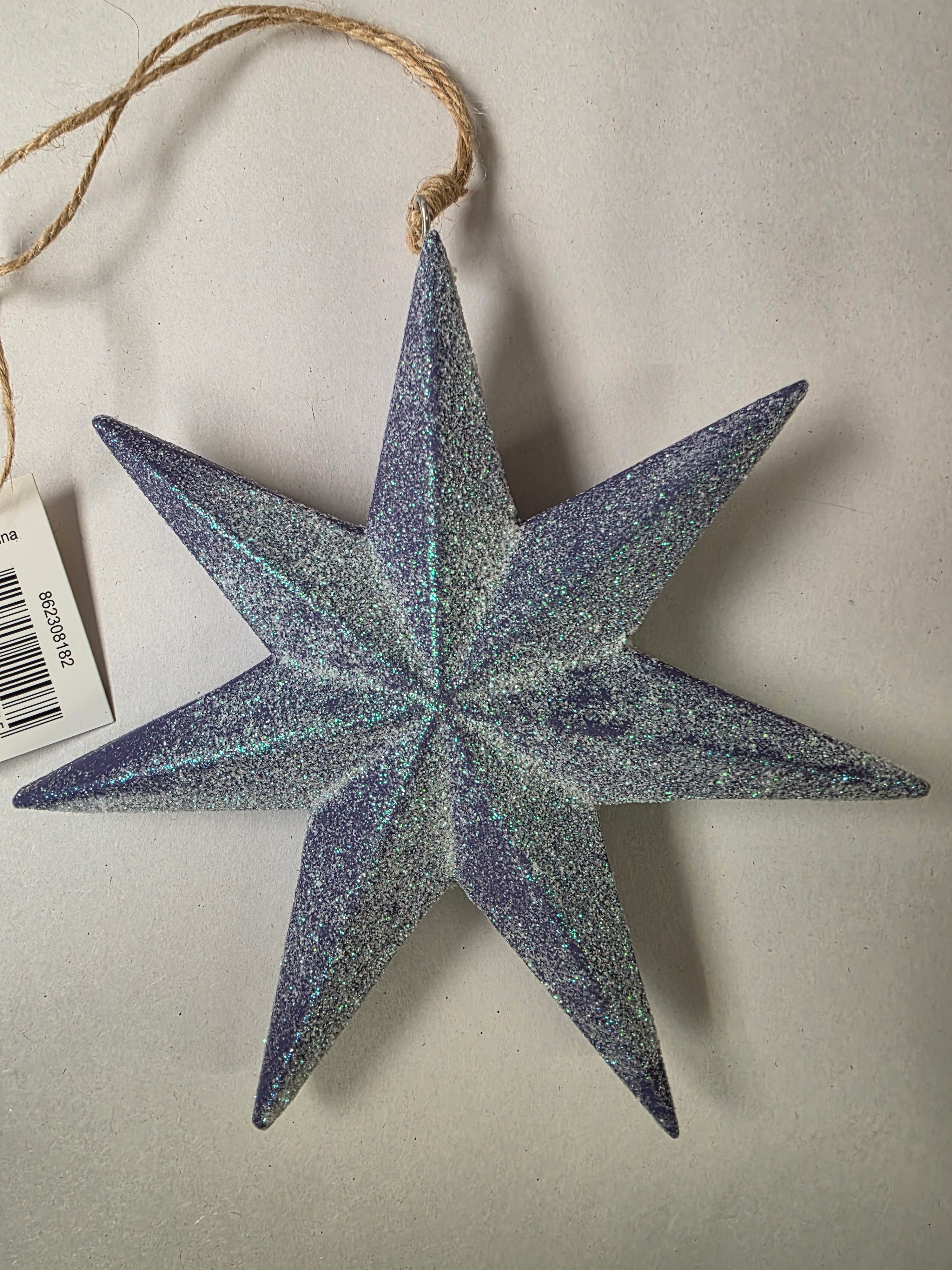 Hanging Star Shiny 16cm Purple (PACK OF 2)