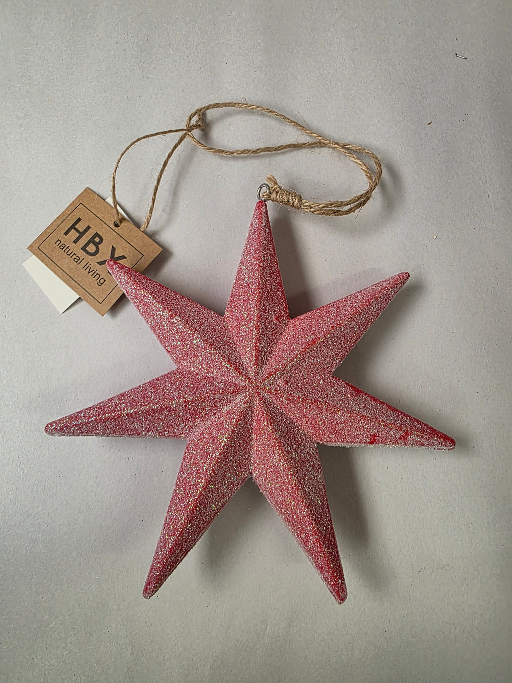 Hanging Star Shiny 16cm Red (PACK OF 2)