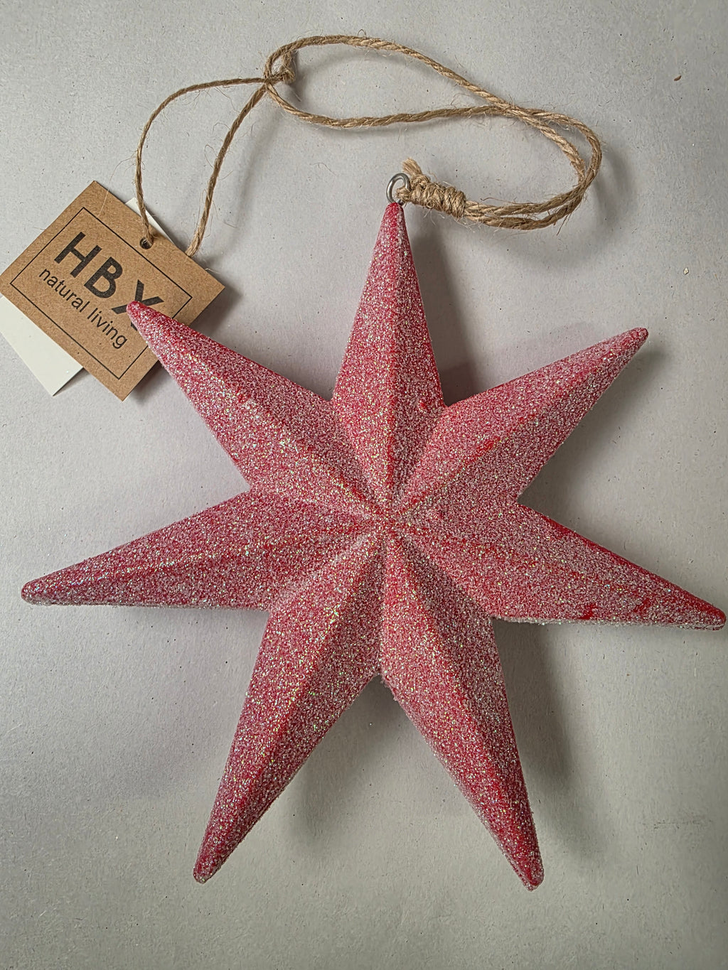 Hanging Star Shiny 16cm Red (PACK OF 2)