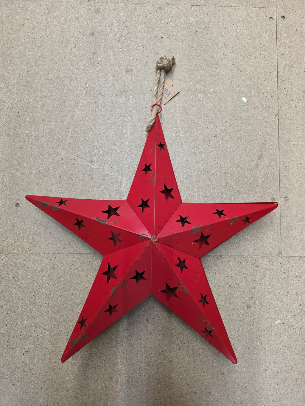Iron Hollow Star Pendant Red
