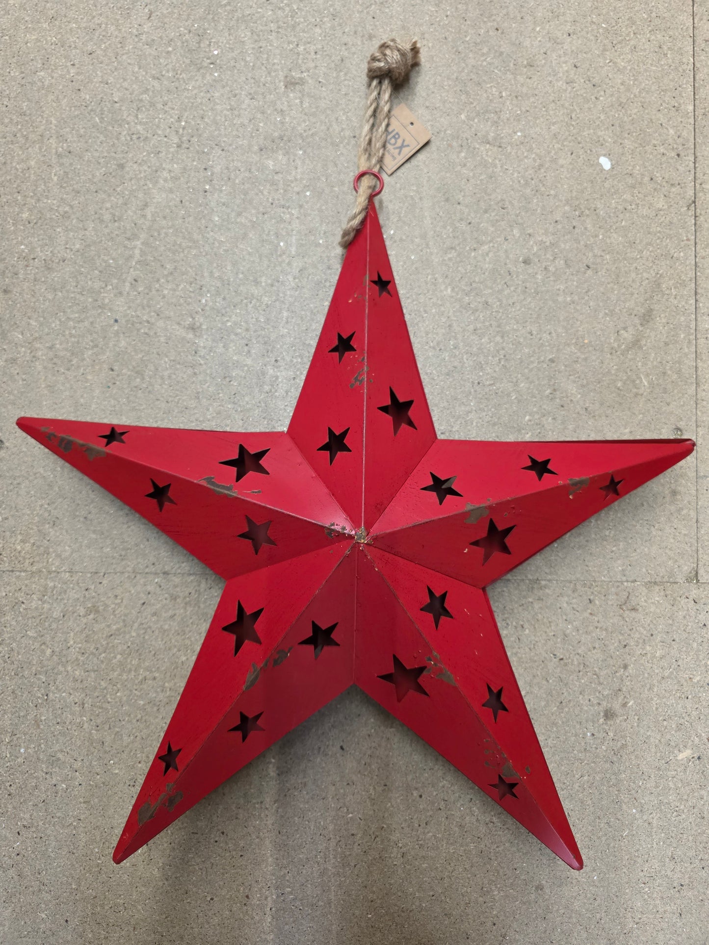 Iron Hollow Star Pendant Red