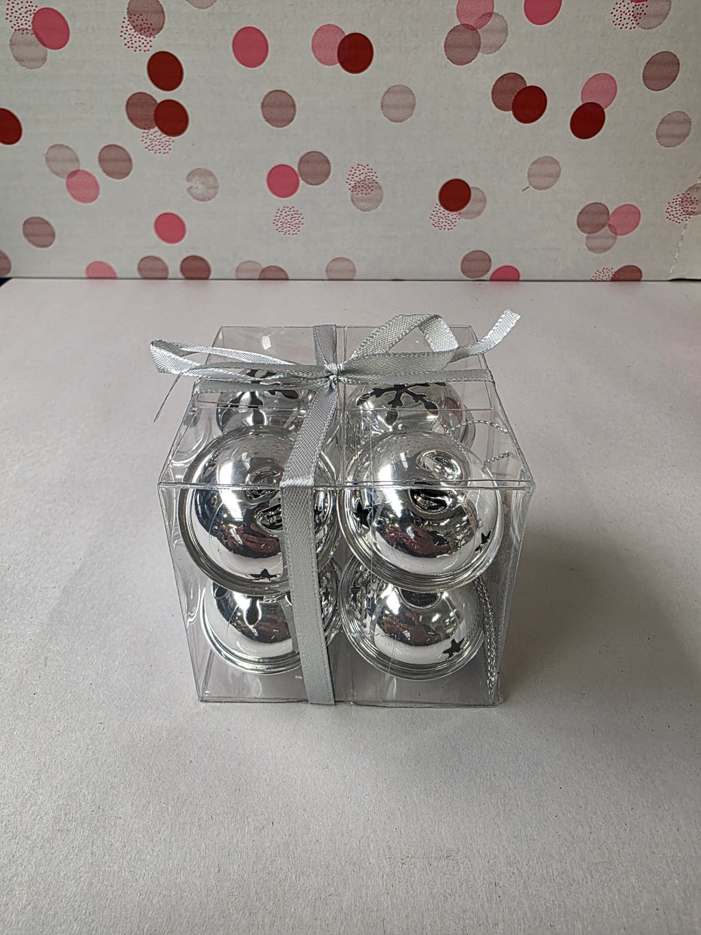 Jingle Bells Silver 8 Pieces 4cm (PACK OF 2)