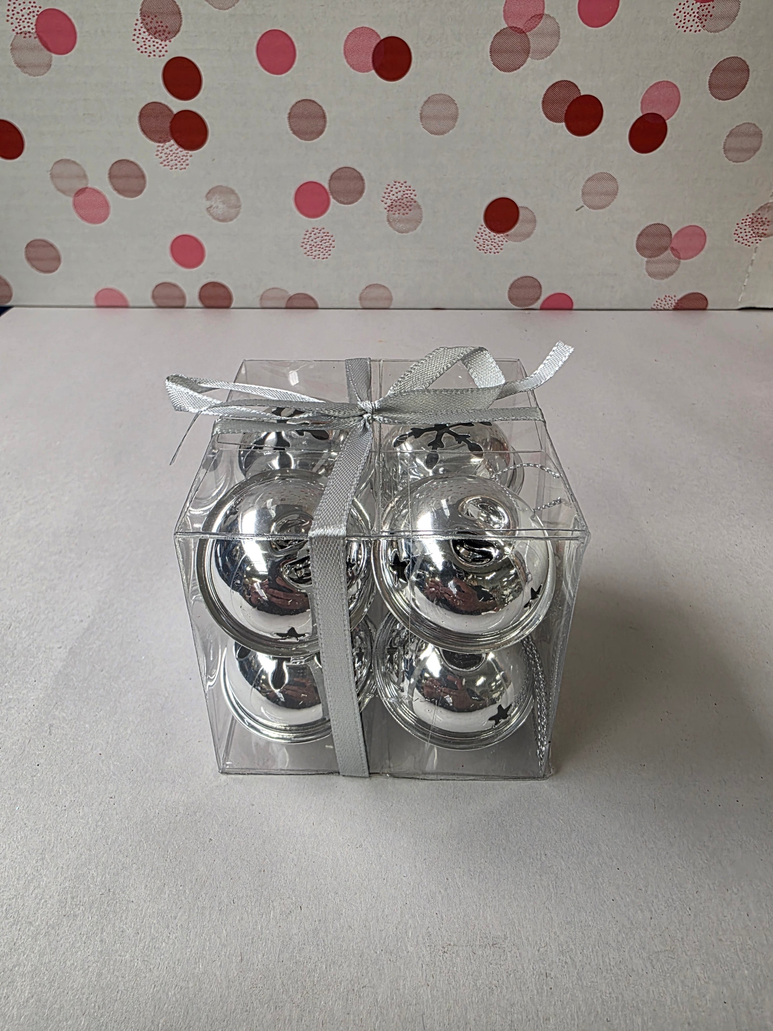 Jingle Bells Silver 8 Pieces 4cm (PACK OF 2)