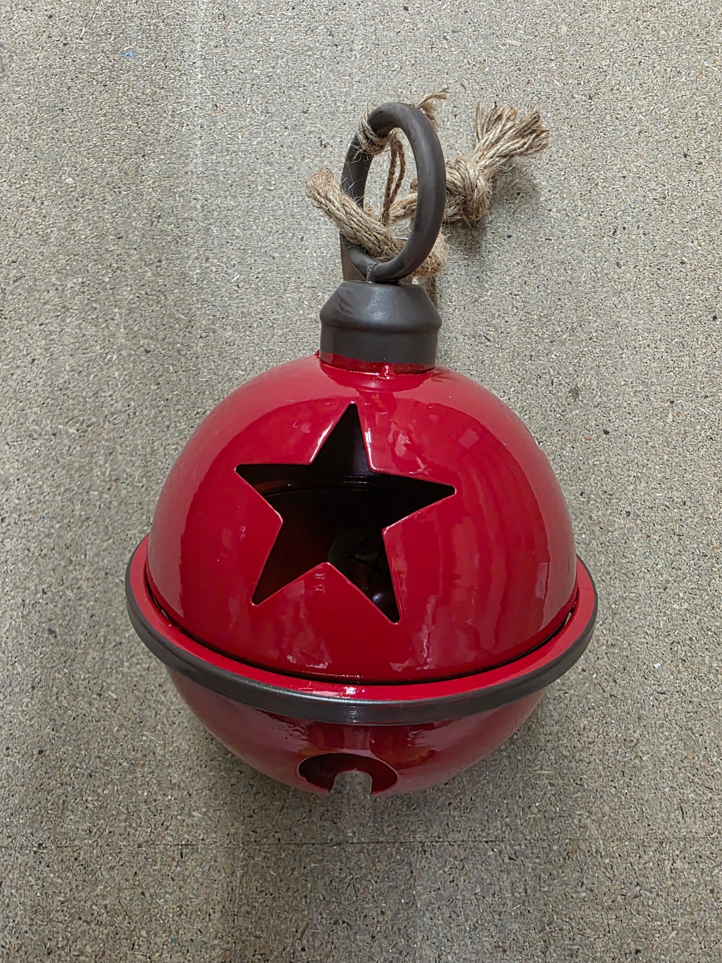 Metal Bell Star Red 25cm