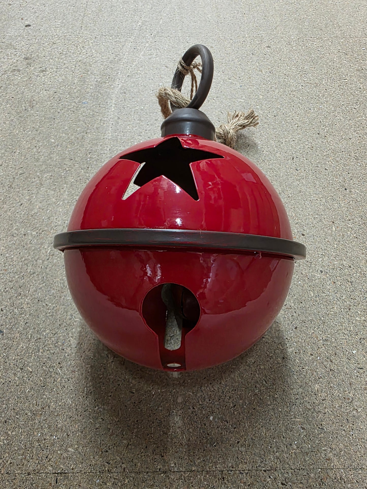 Metal Bell Star Red 25cm