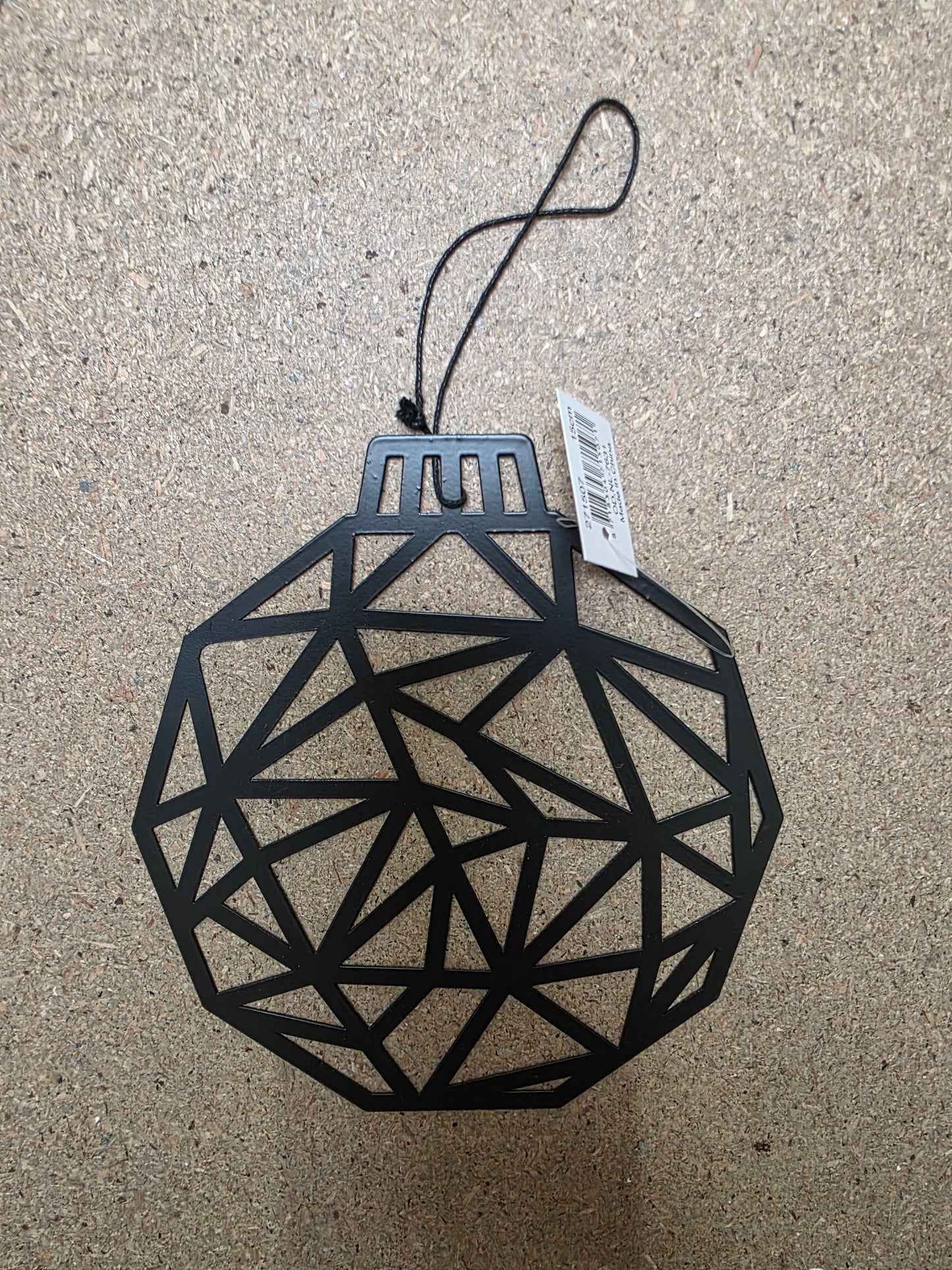 Metal Geo Ball Hang Black 15cm