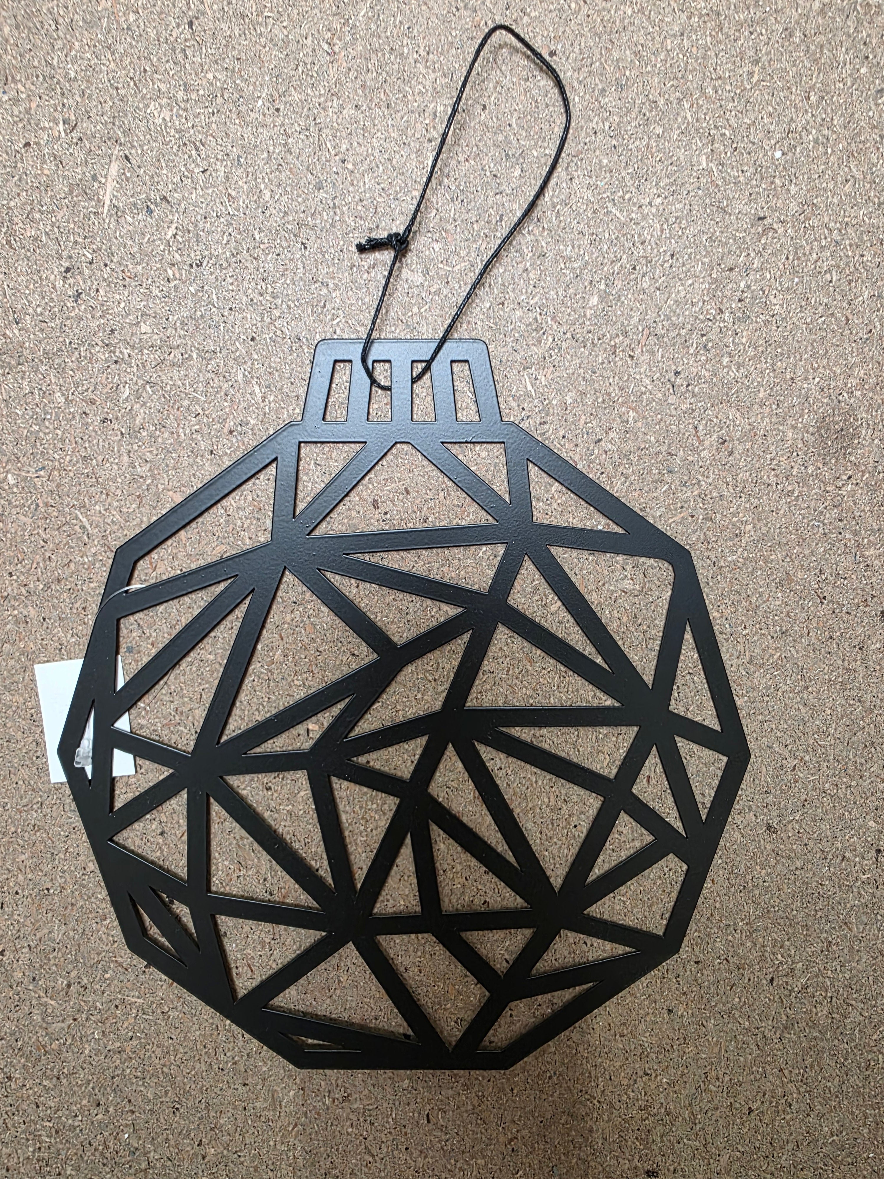 Metal Geo Ball Hang Black 20cm (PACK OF 3)