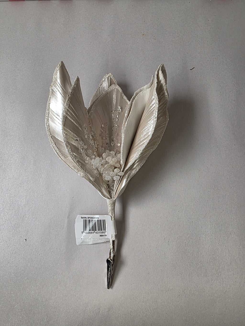 Poinsettia Clip Pearl 28cm (PACK OF 2)