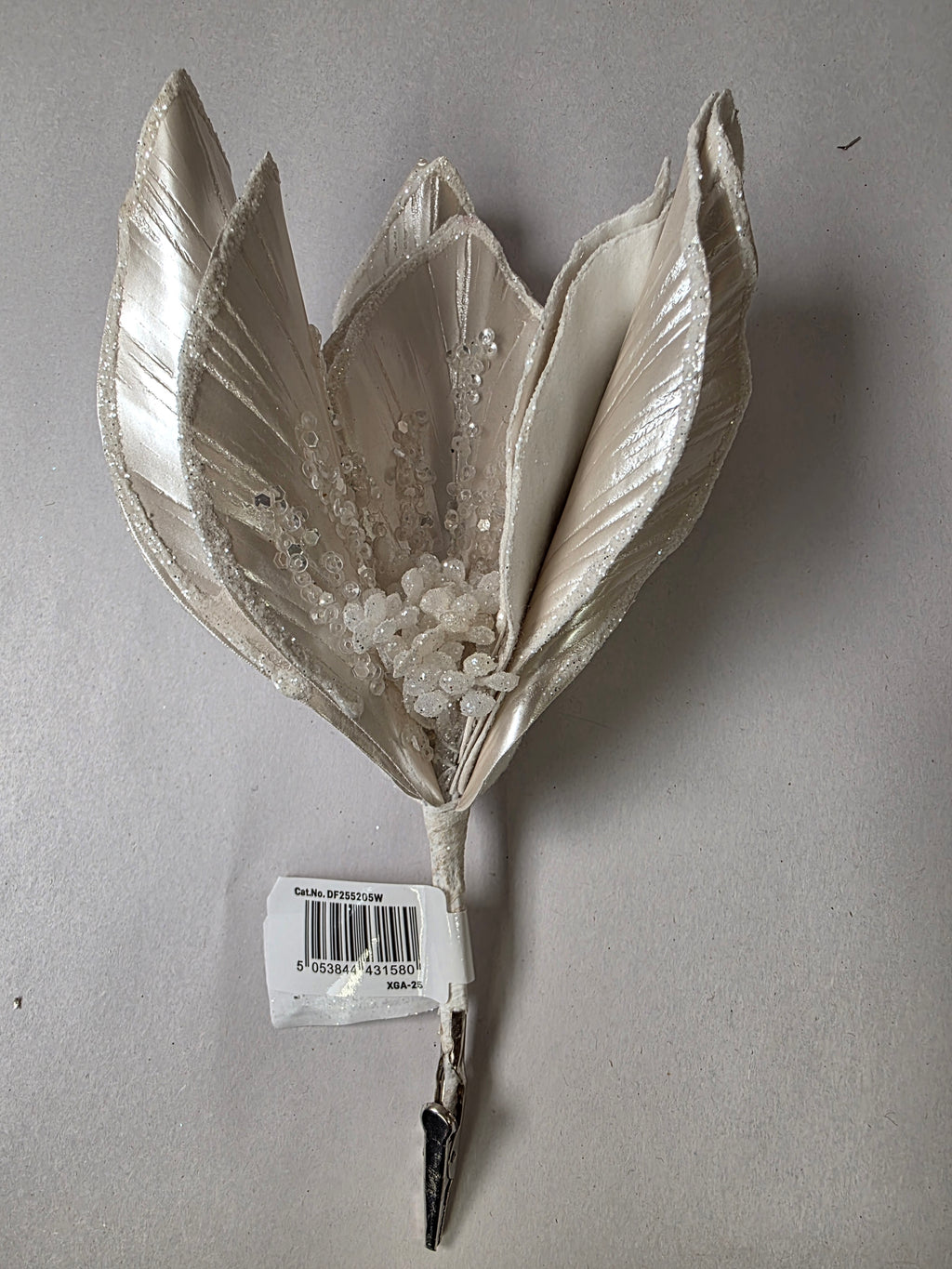 Poinsettia Clip Pearl 28cm (PACK OF 2)