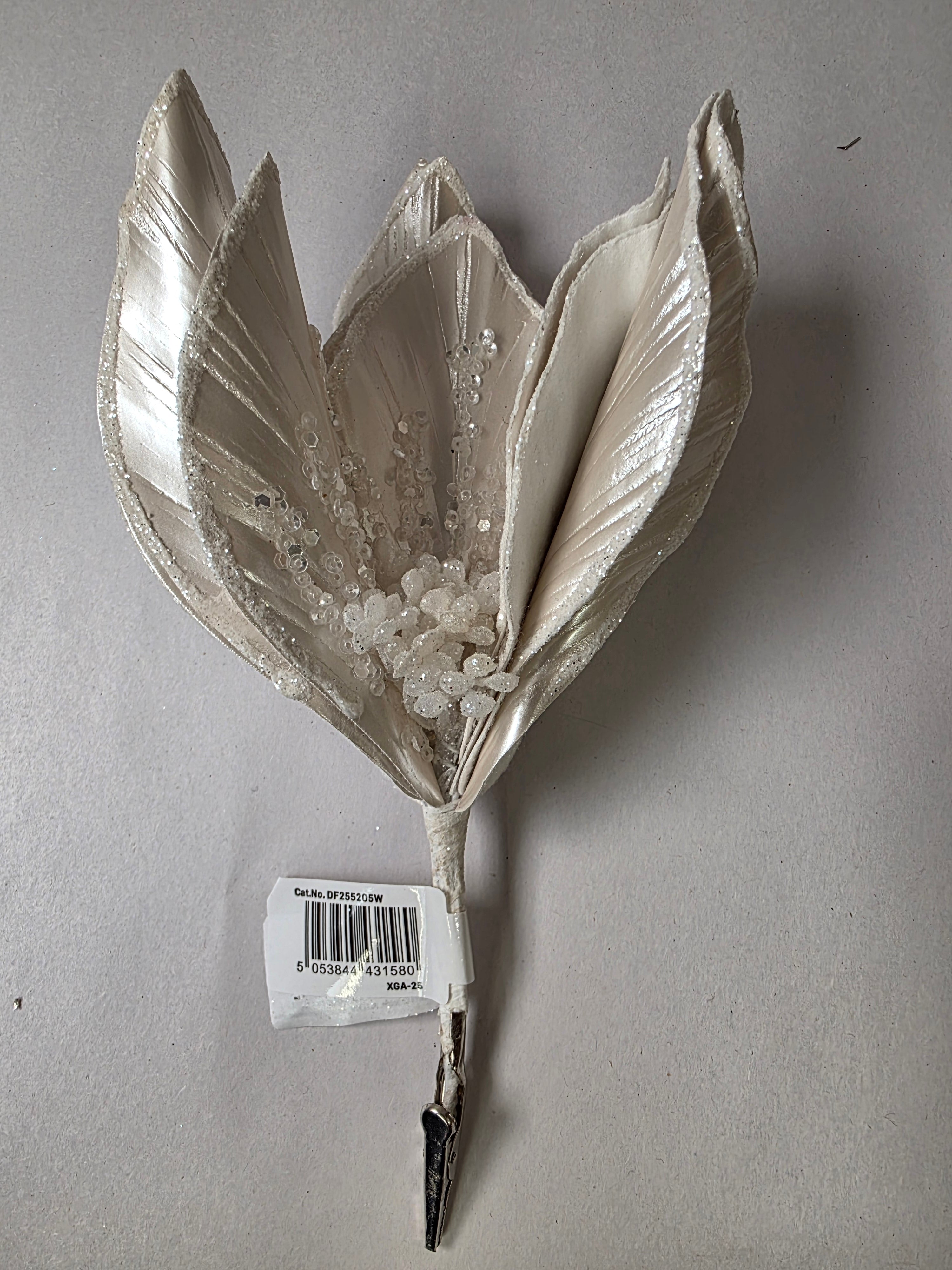 Poinsettia Clip Pearl 28cm (PACK OF 2)