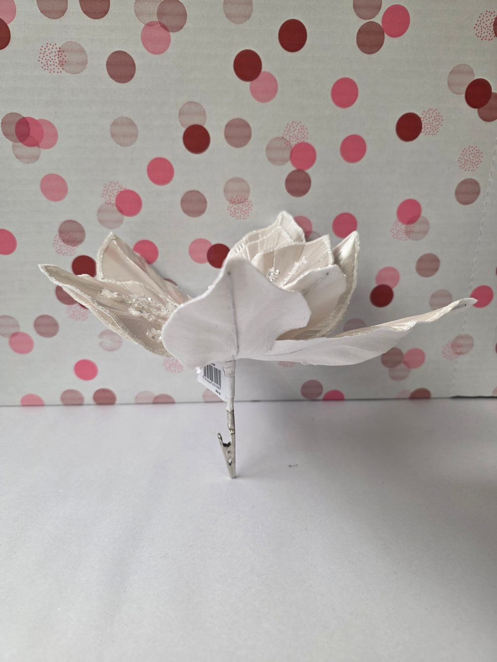 Poinsettia Clip Pearl 28cm (PACK OF 2)