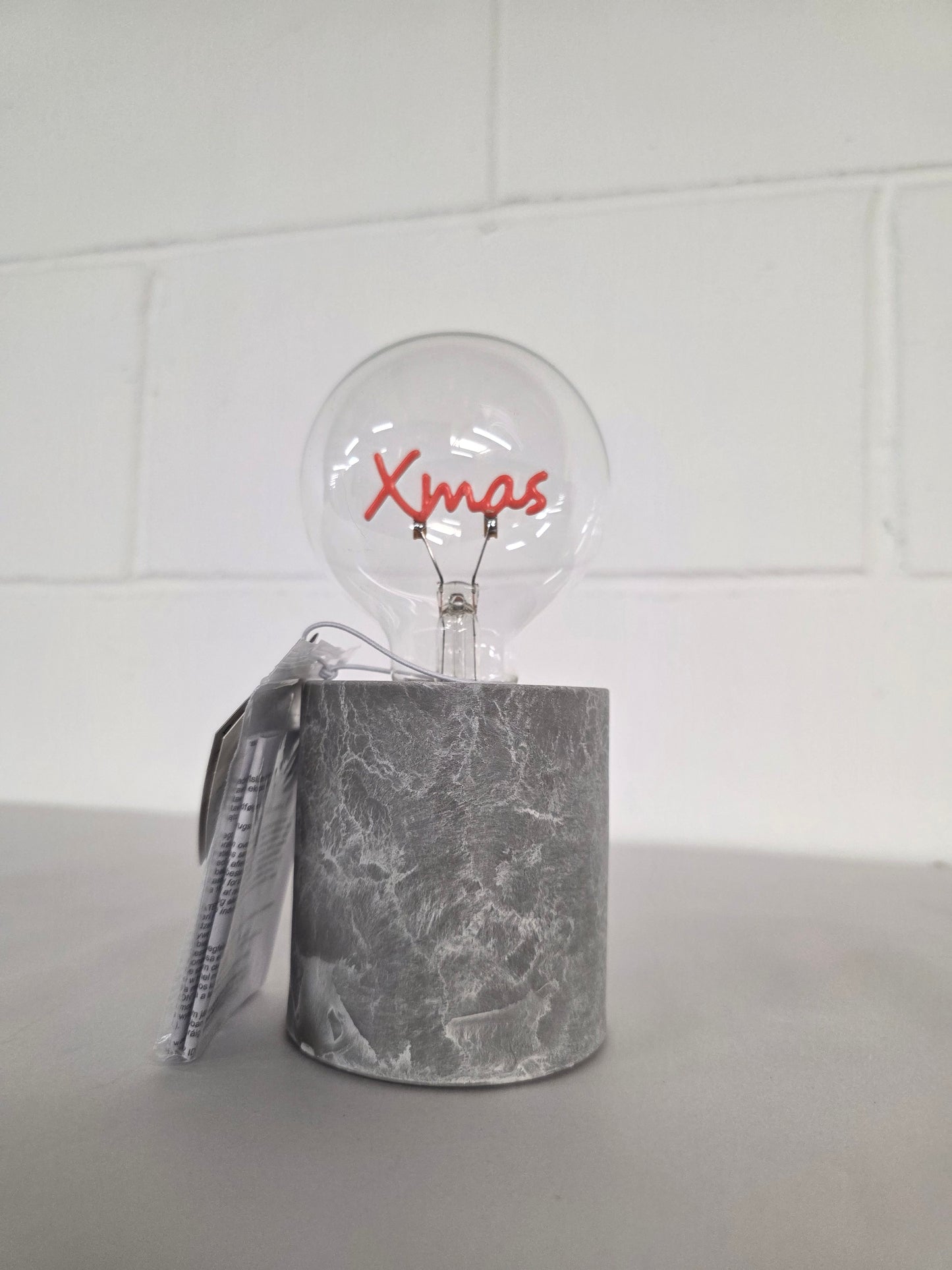 Table Lamp Xmas Red Battery Timer 18x8cm