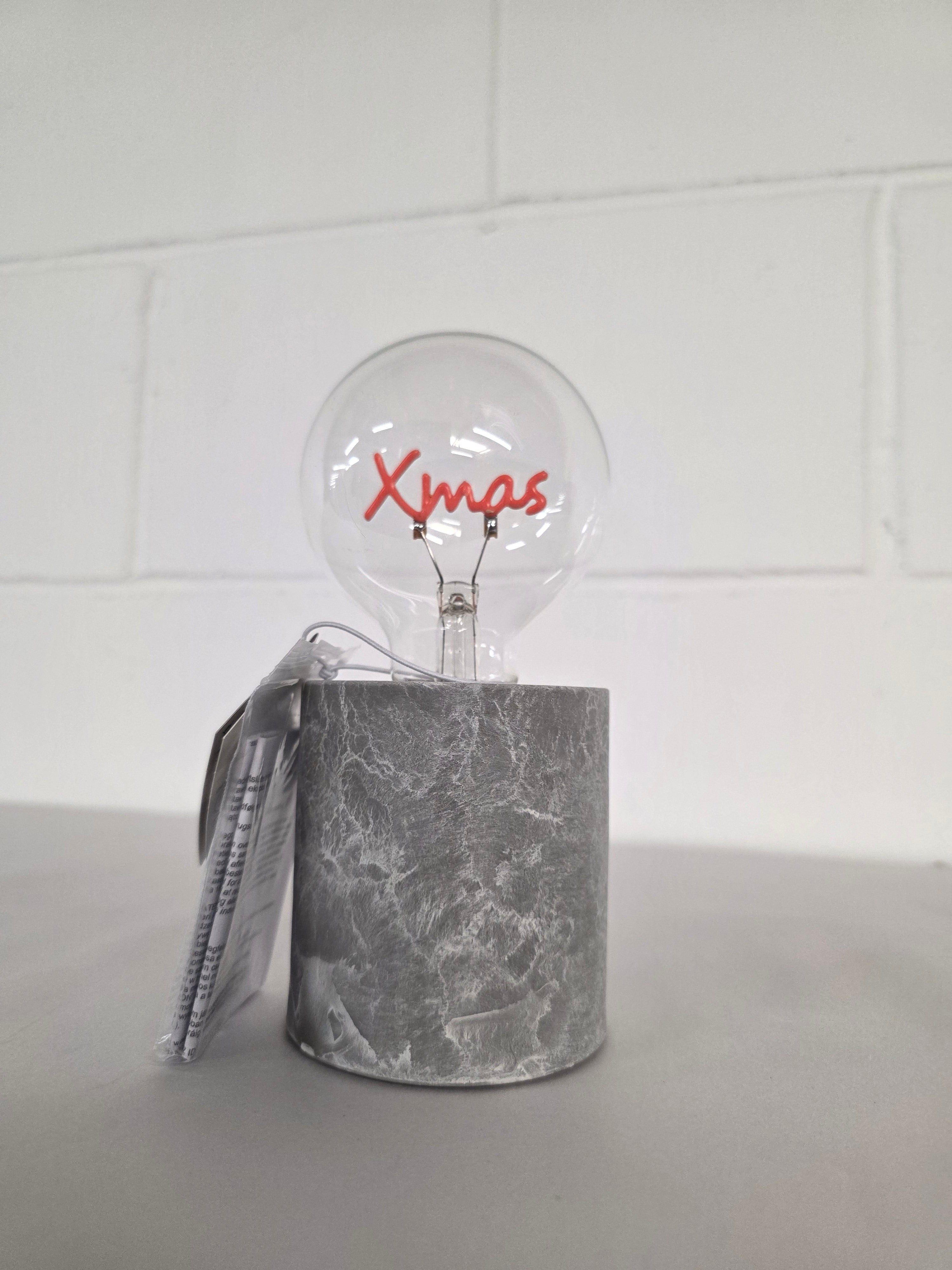 Table Lamp Xmas Red Battery Timer 18x8cm