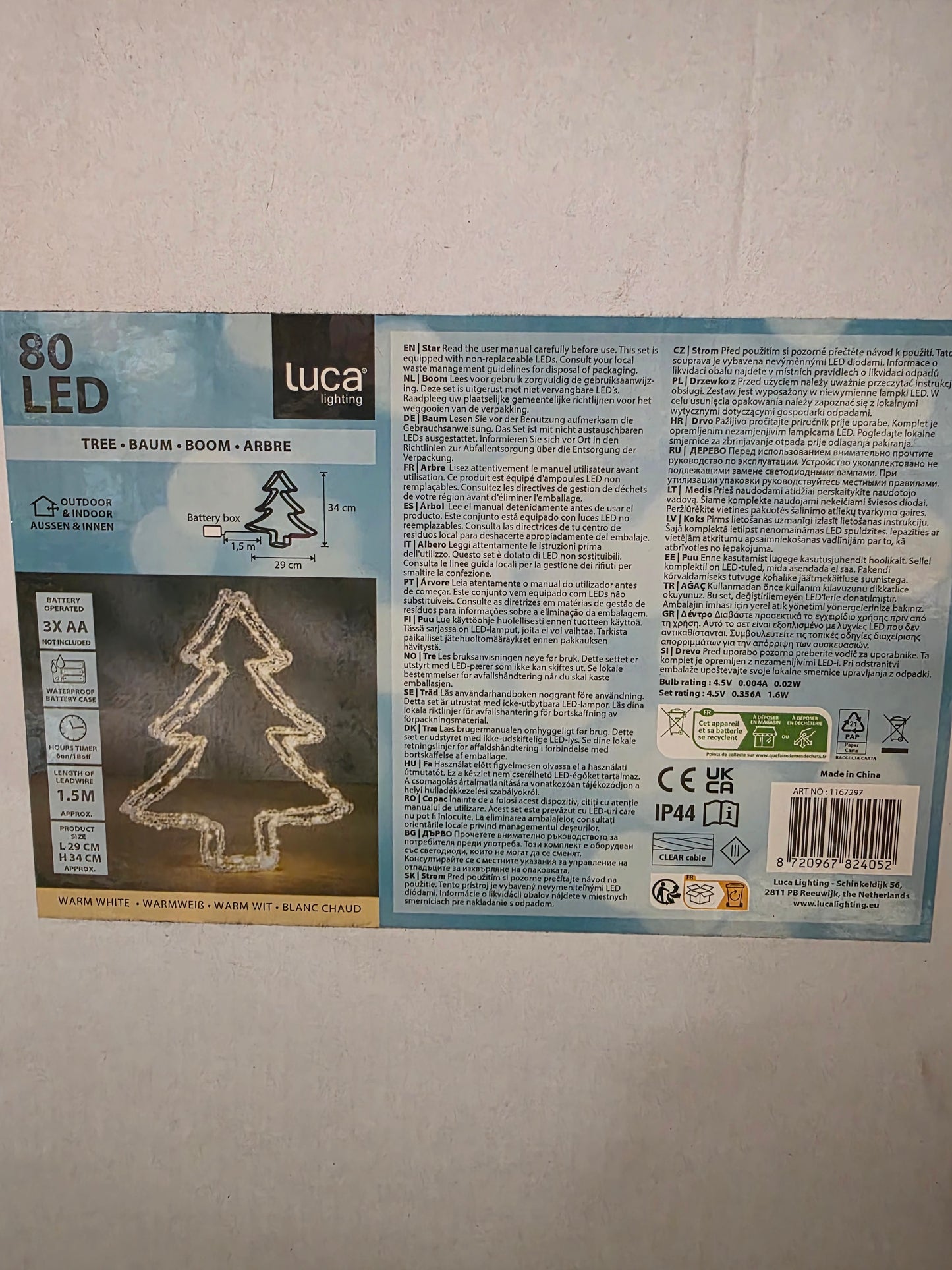 Warm White Tree 80 Led Battery Operated