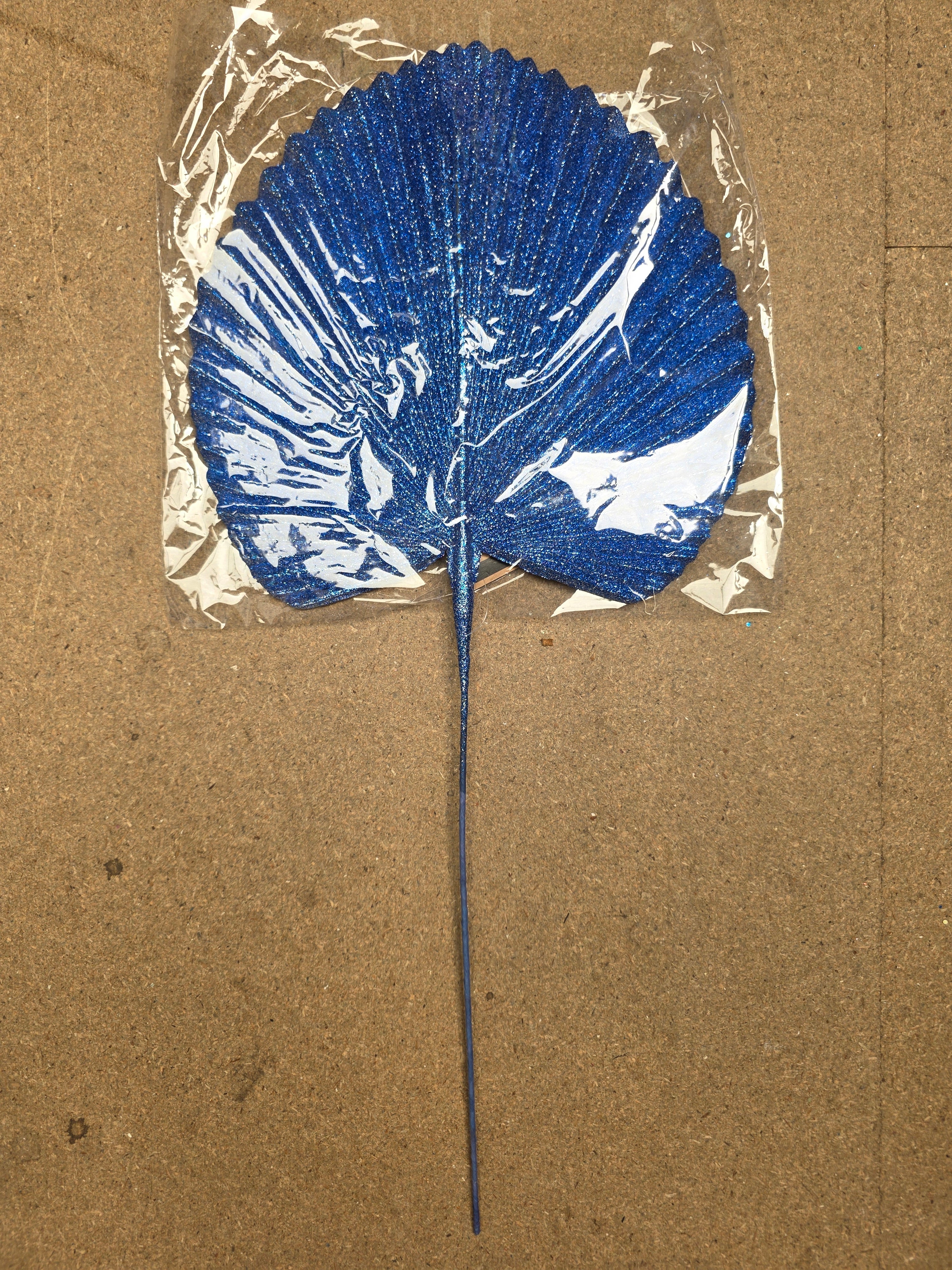 Fan Palm Glitter Blue  (PACK OF 3)
