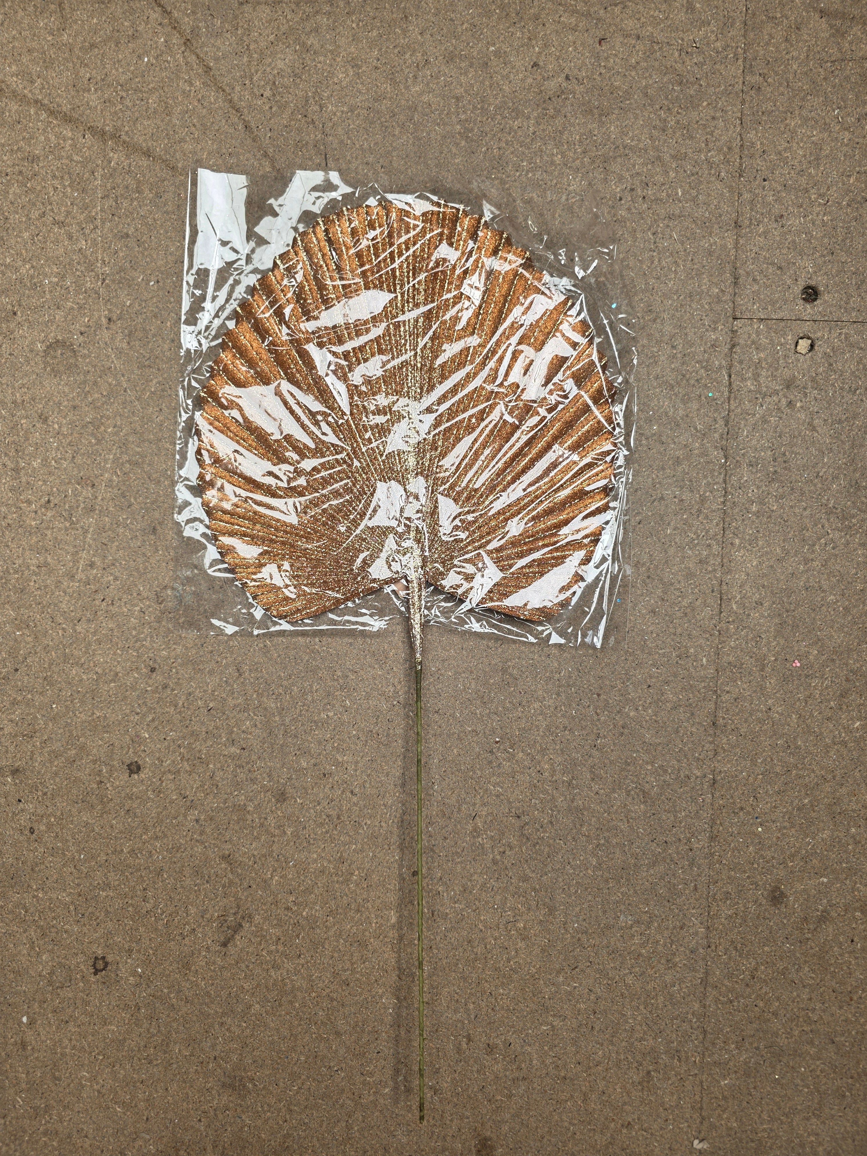 Fan Palm Glitter Copper  (PACK OF 3)