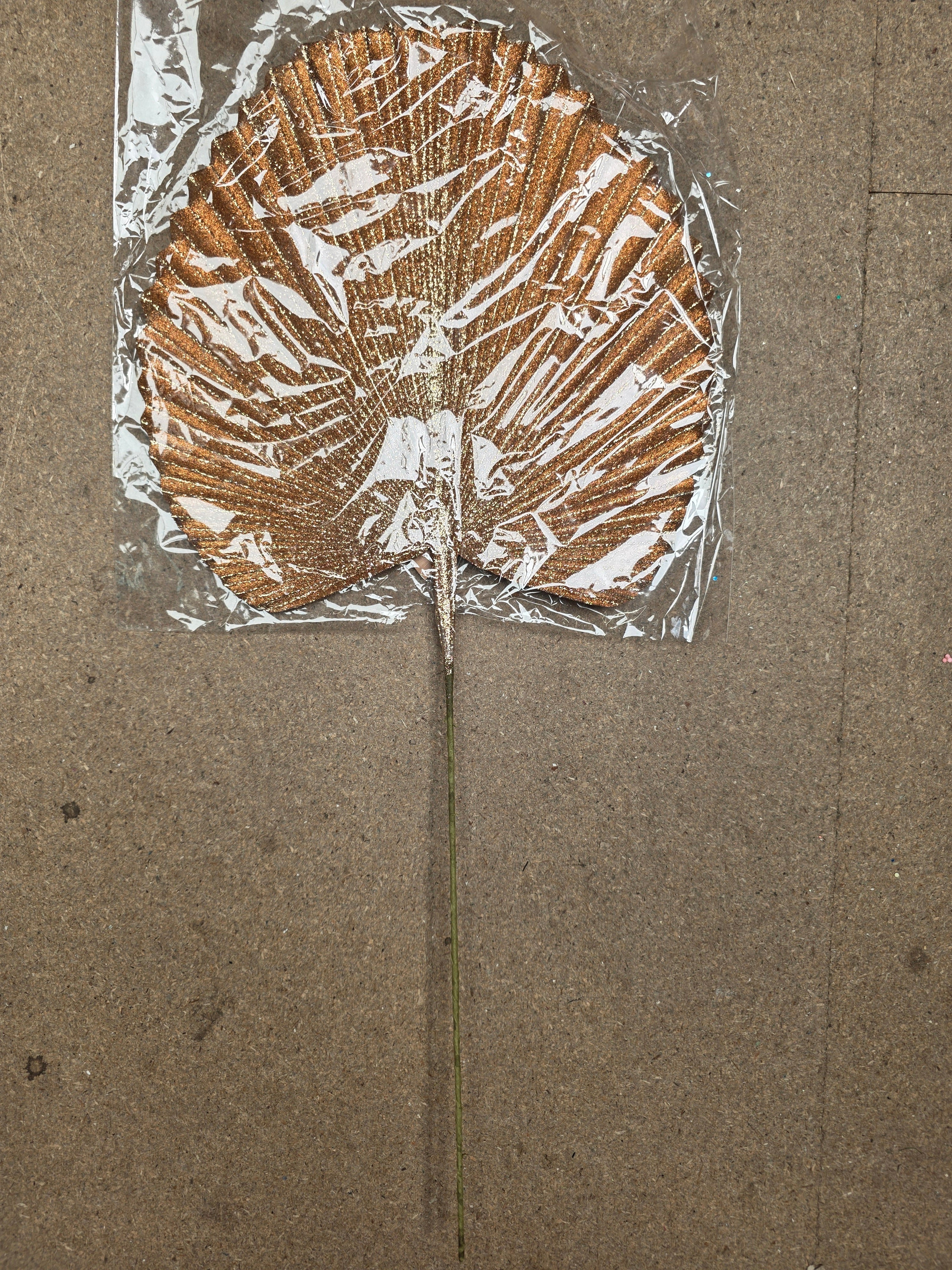 Fan Palm Glitter Copper  (PACK OF 3)