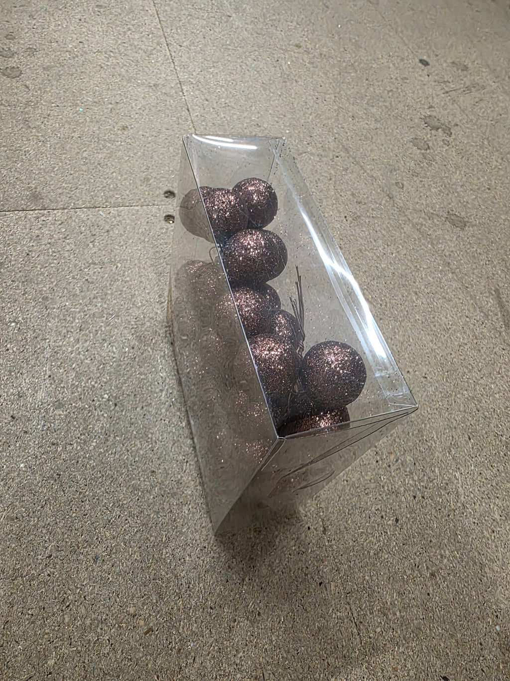 Glitter Balls Wired 13cm X36 Copper