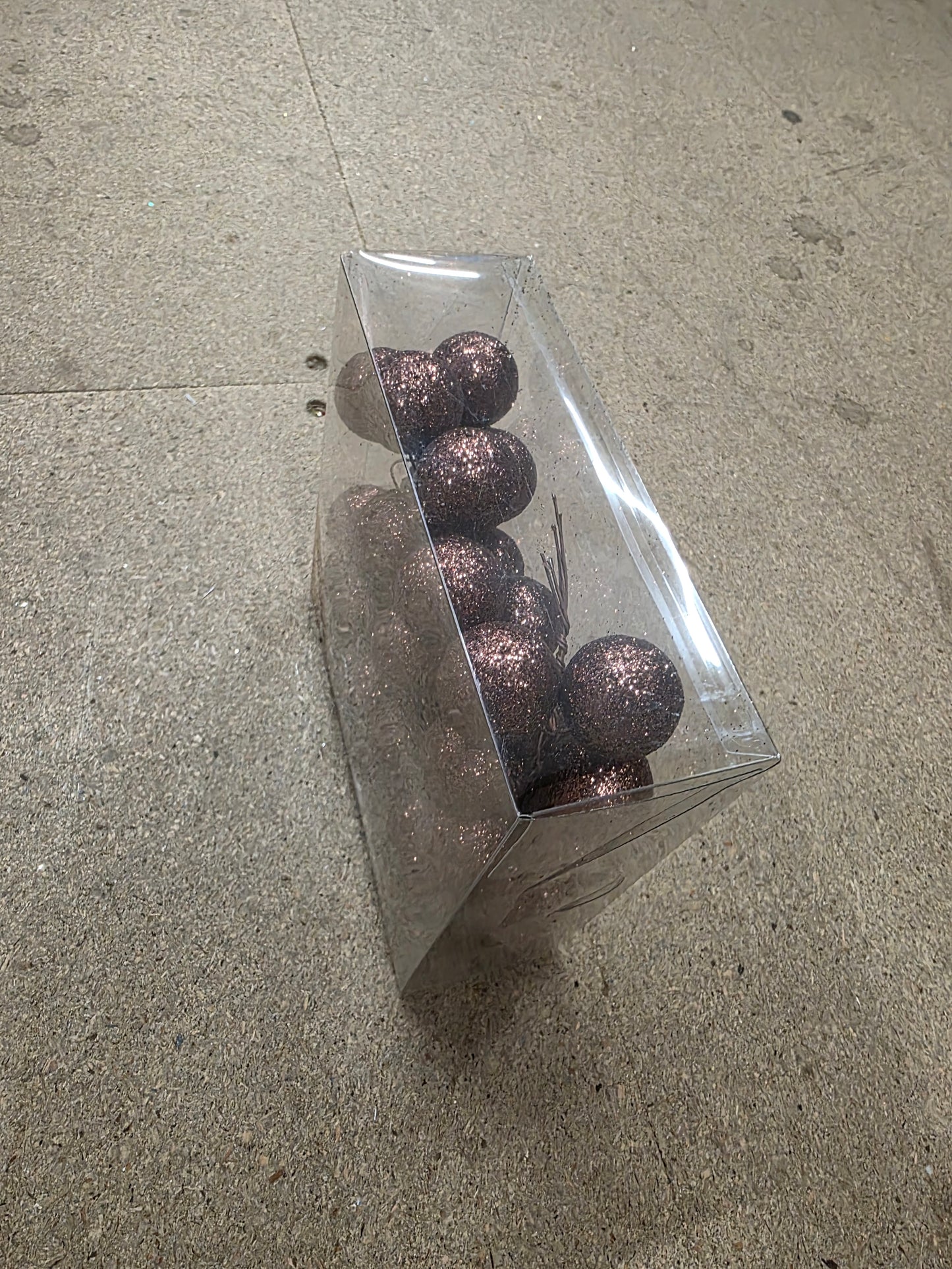 Glitter Balls Wired 13cm X36 Copper