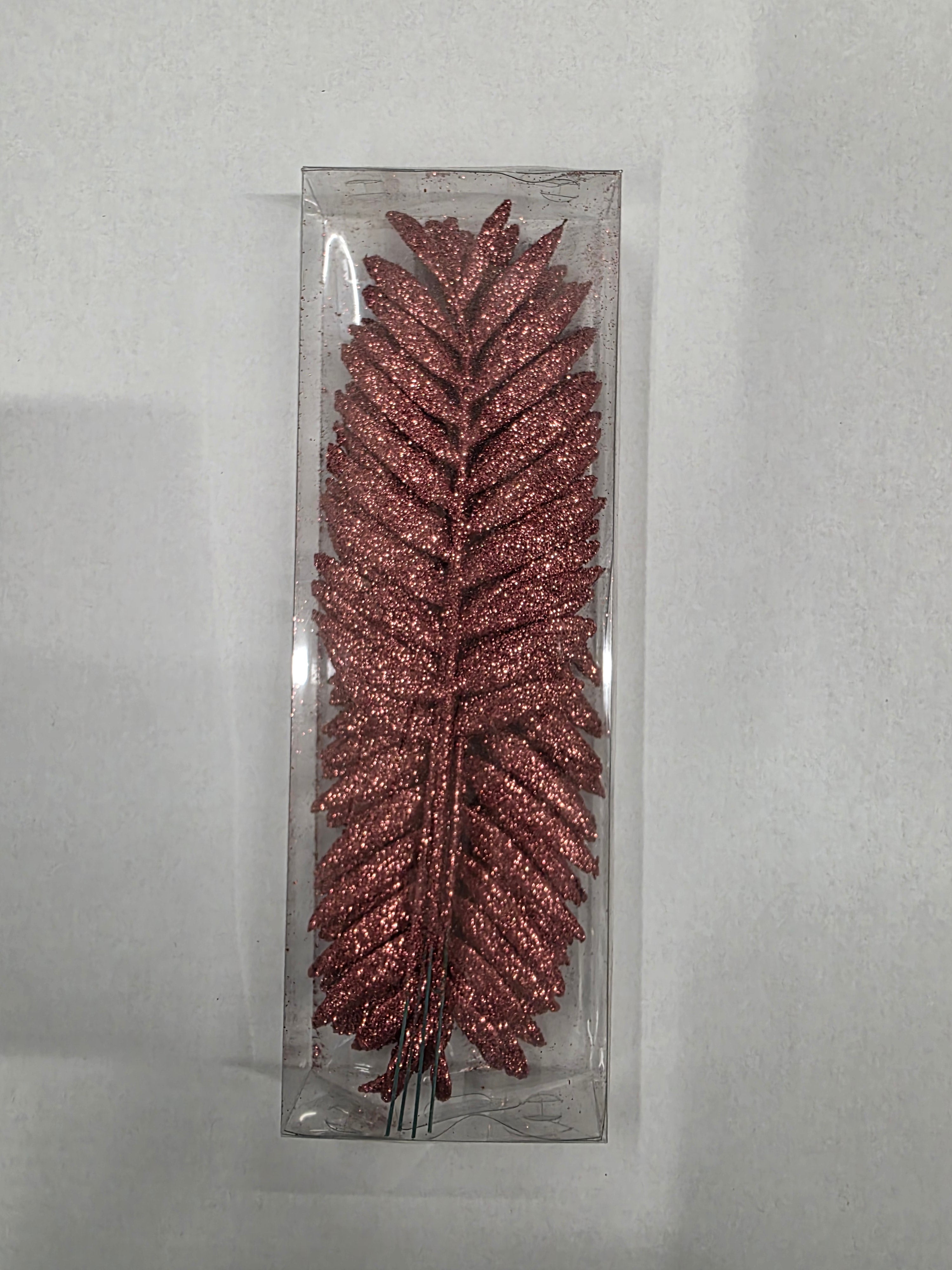 Palm Leaves Glitter Coral