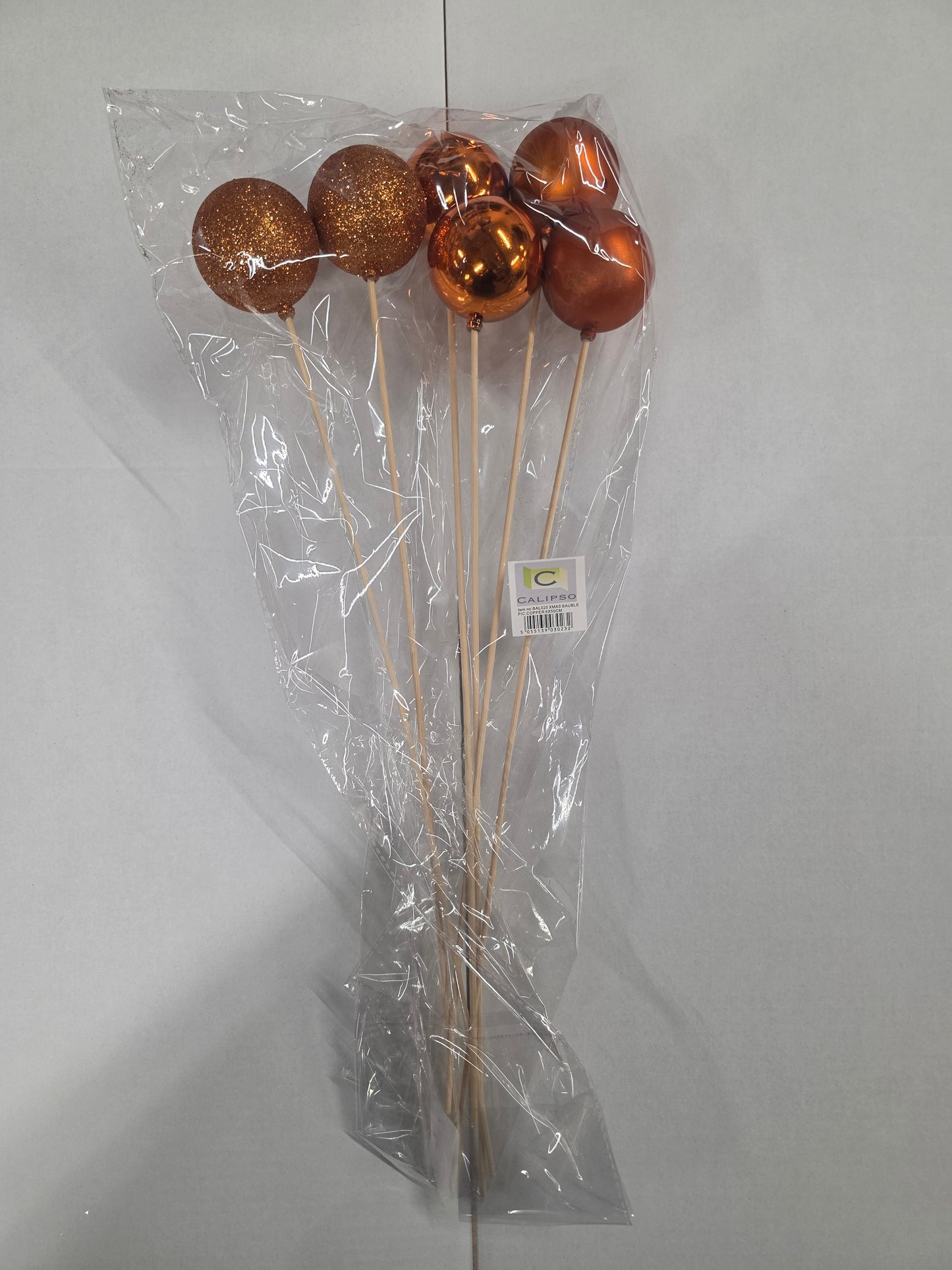 Bauble Pick Assorted Copper 50cm X6