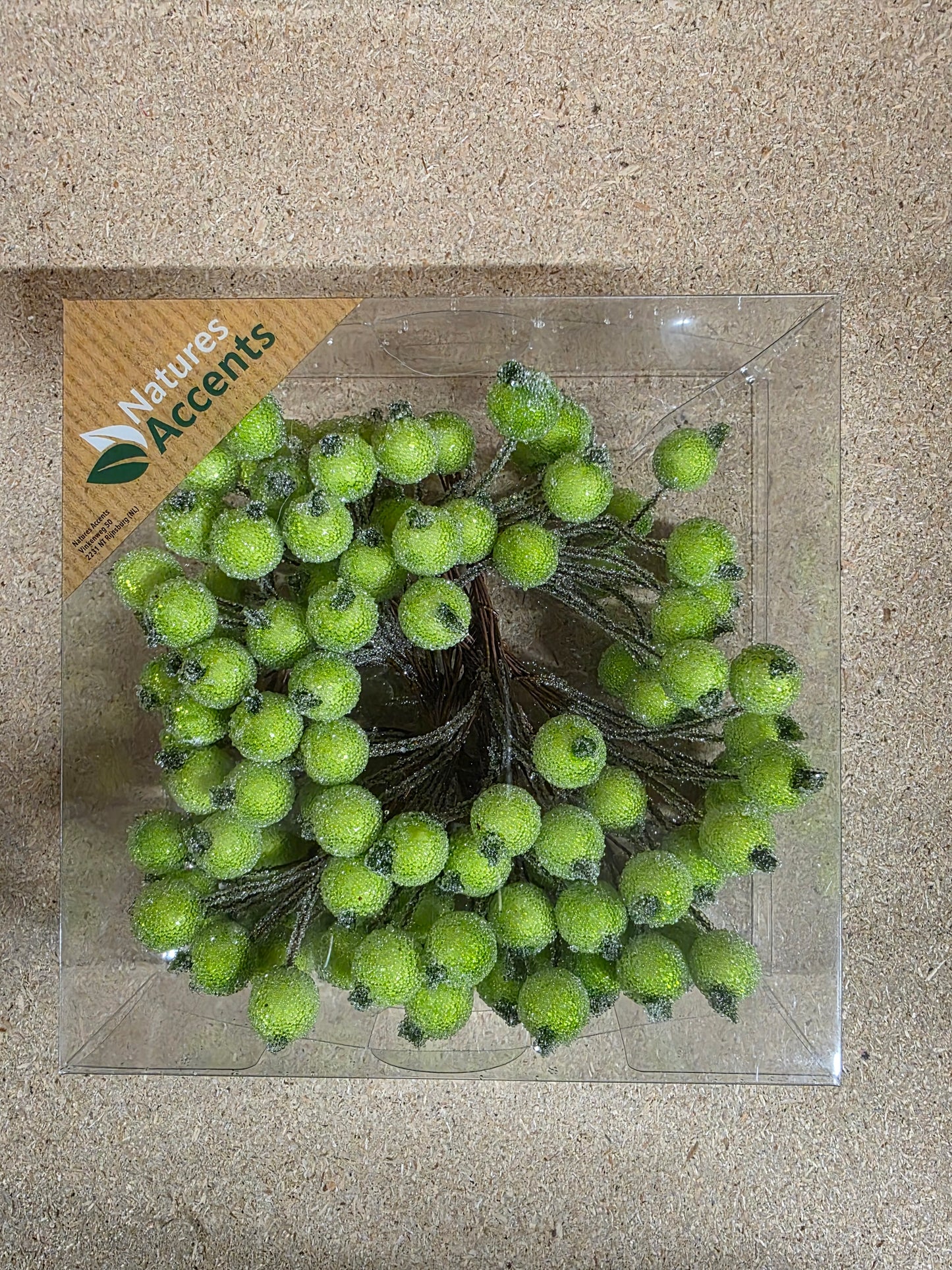 Berries Frosted 12mm On Wire X120 Green