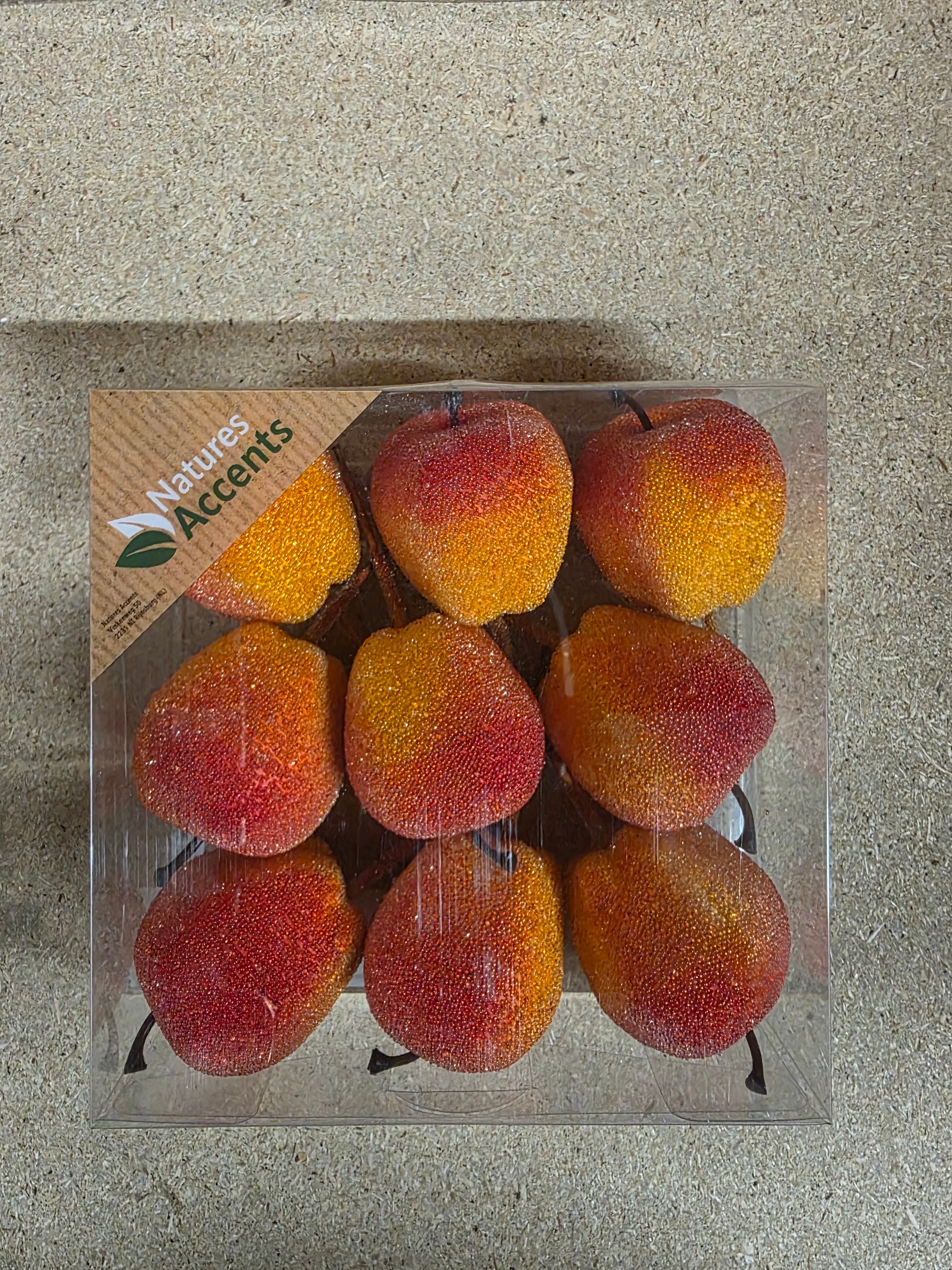 Apples Sugar On Wire 5cm Orange X9