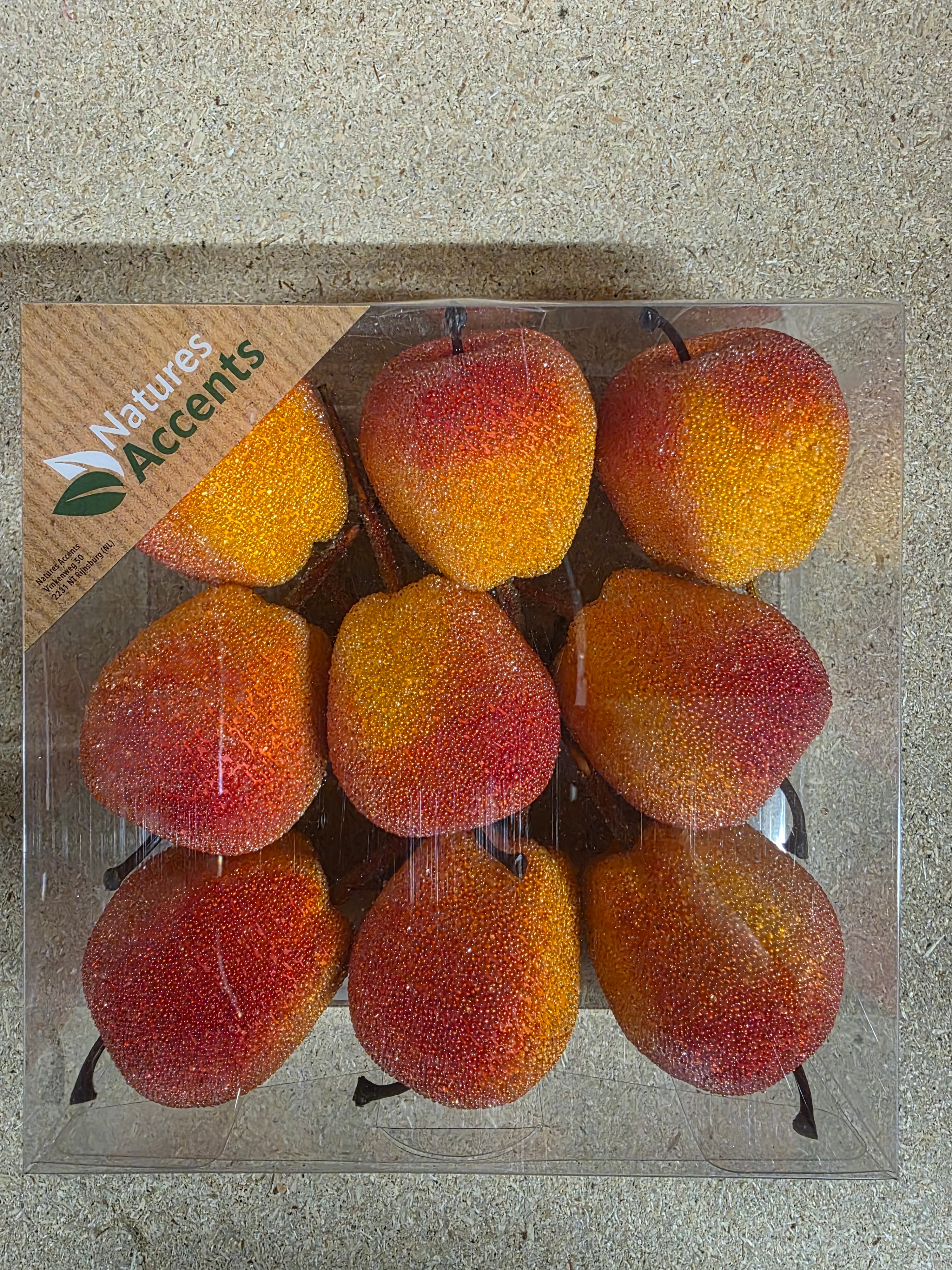 Apples Sugar On Wire 5cm Orange X9