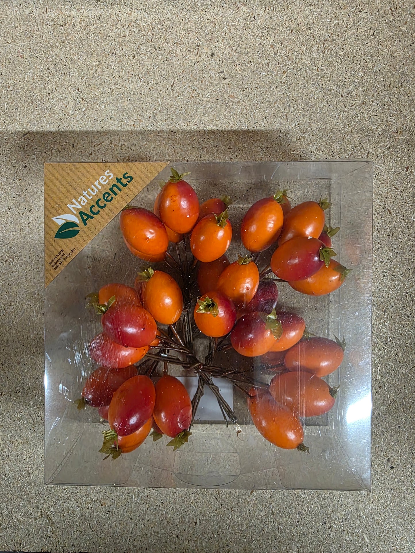 Rose Hips On Wire Orange 4cm X36