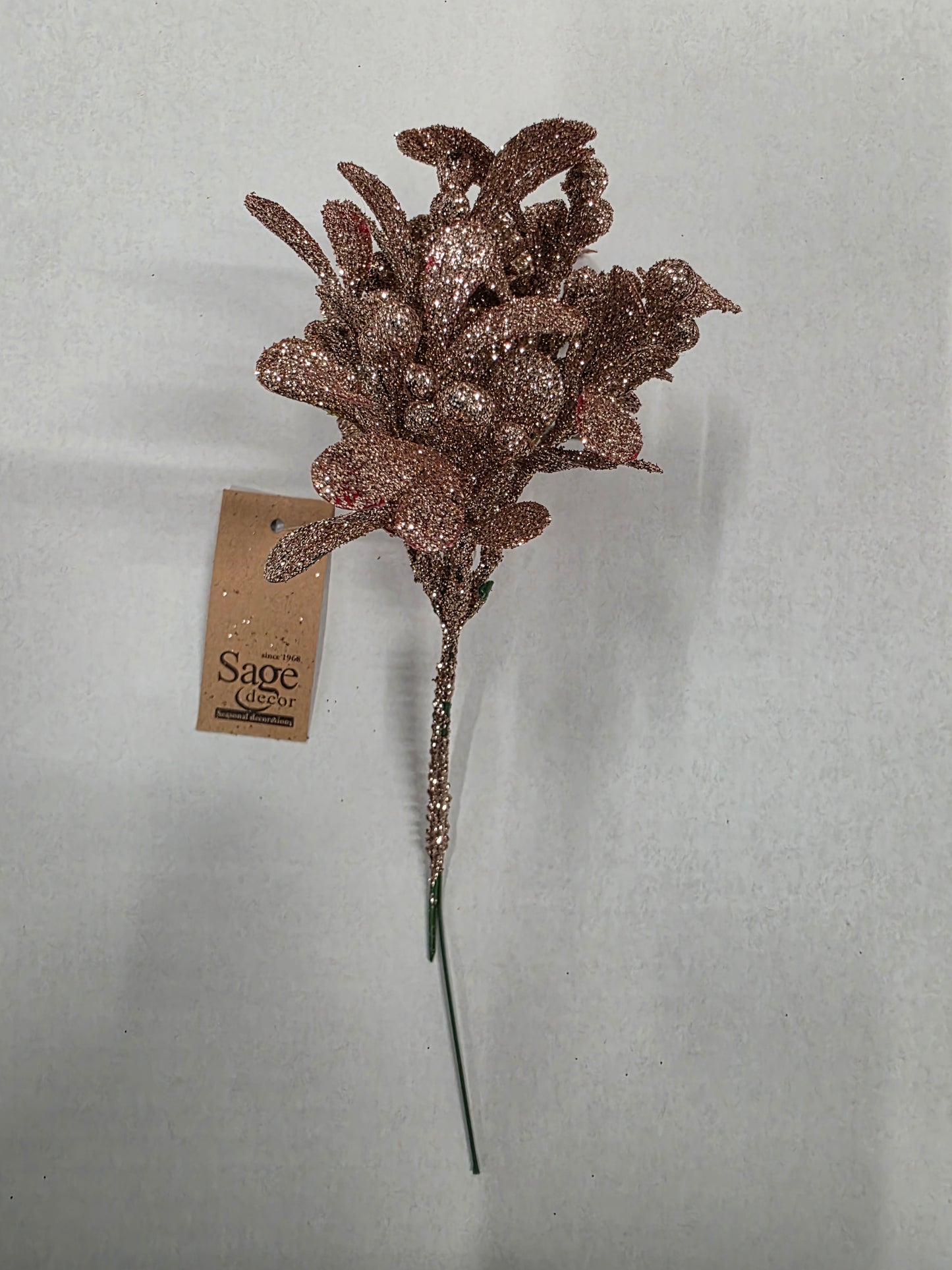 Pick Glittered Mistletoe Rose Gold