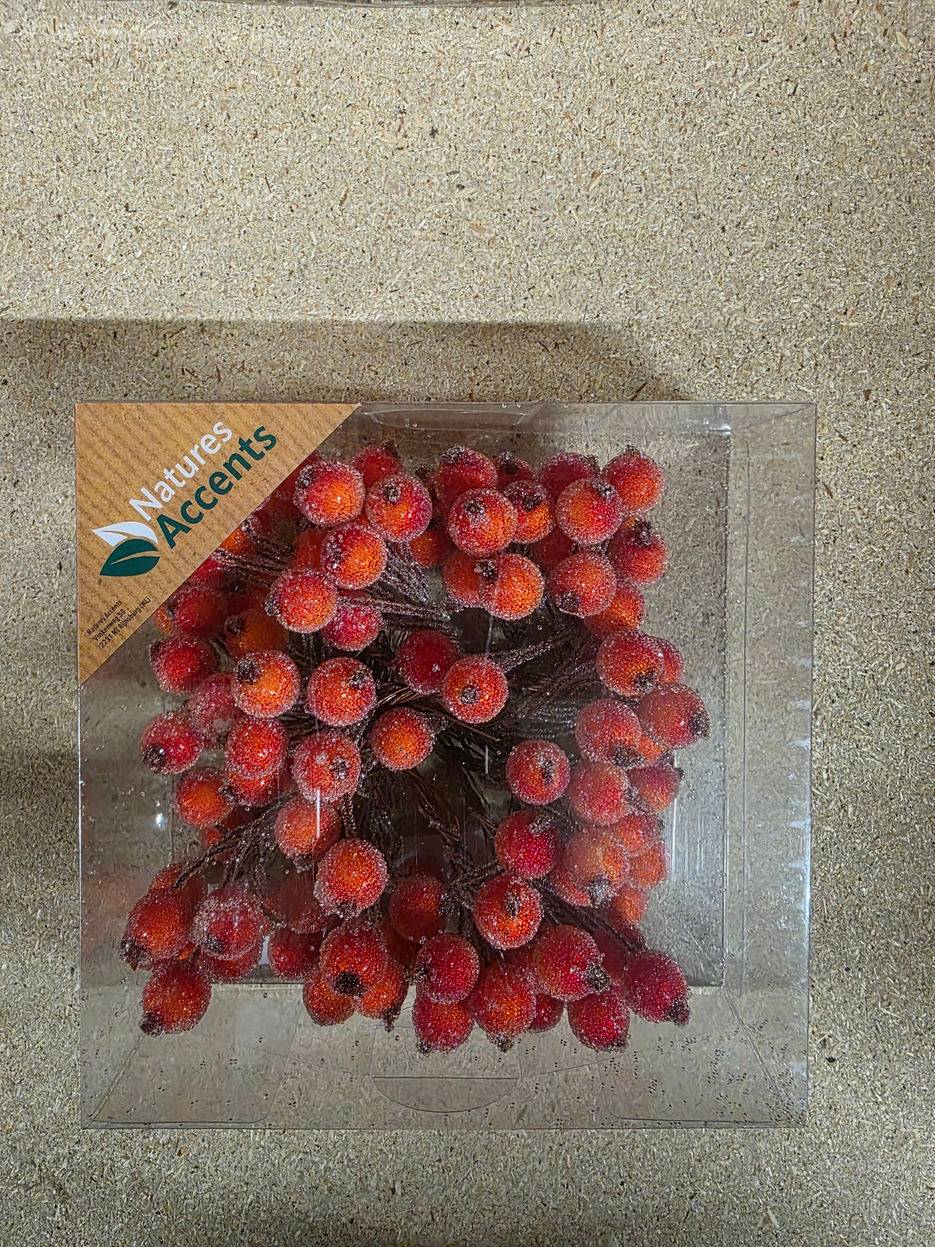 Berries Frosted 12mm On Wire X120 Orange