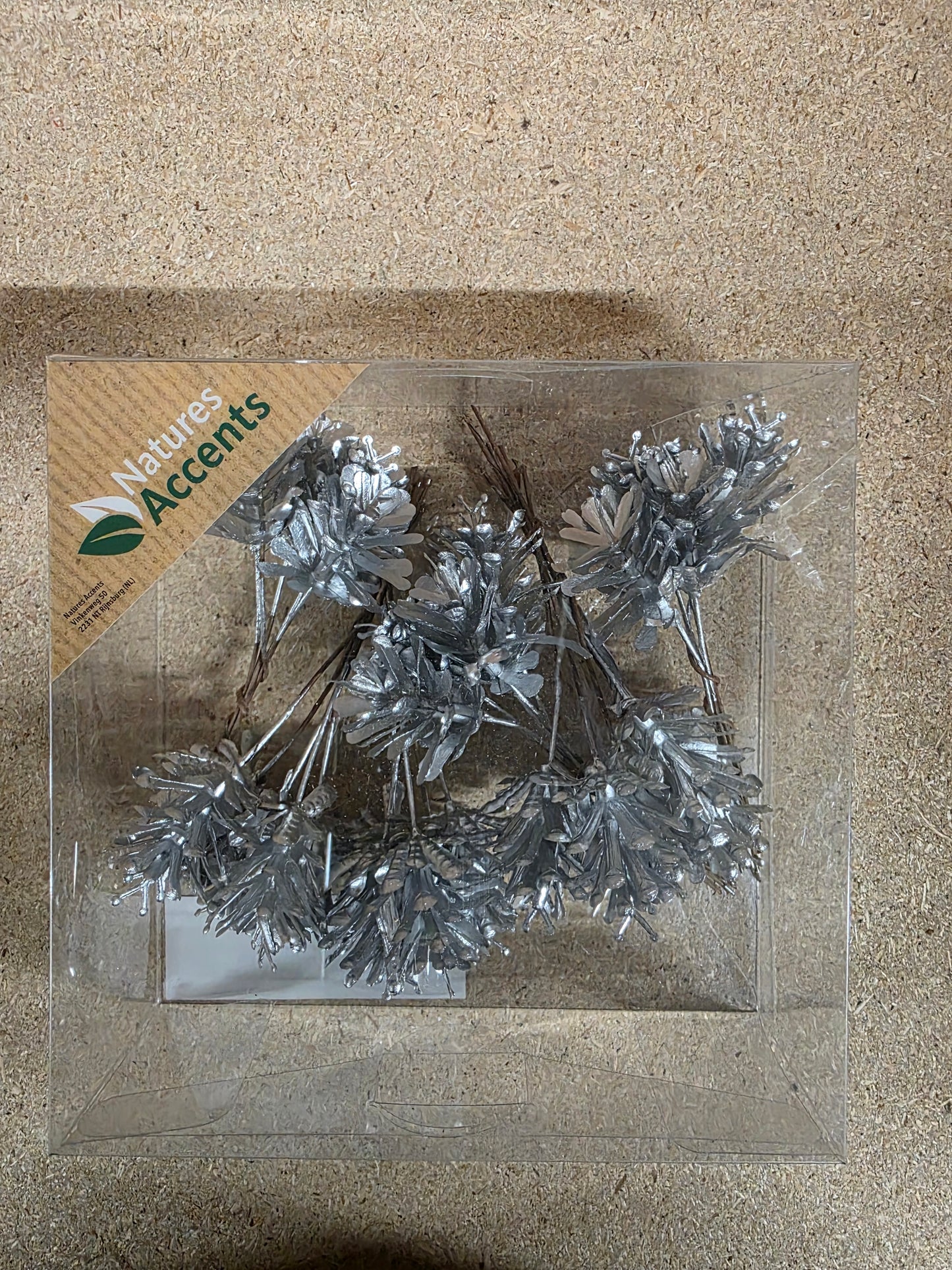 Pinecone On Wire X30 Silver 3cm