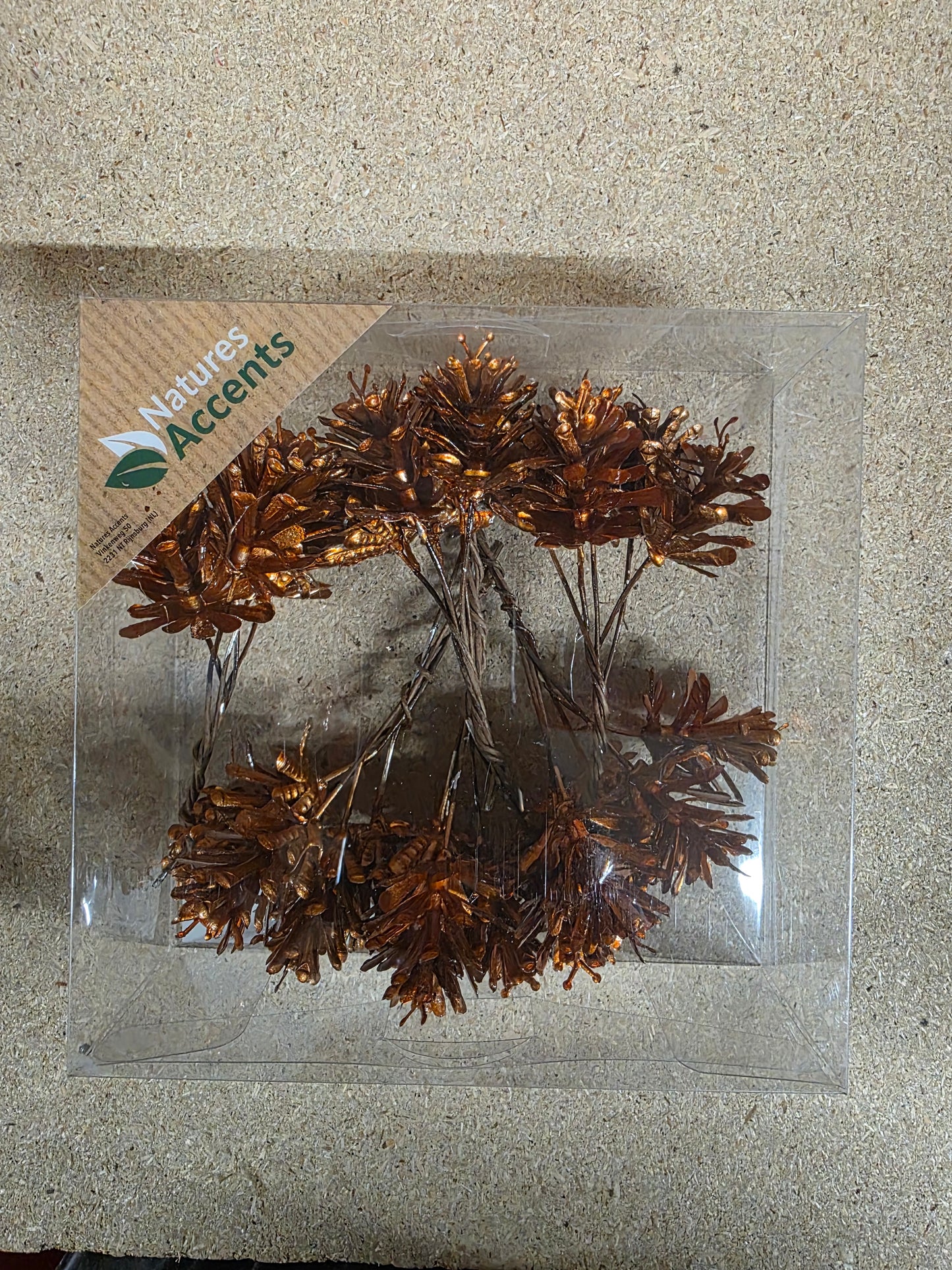 Pinecone On Wire X30 Copper 3cm