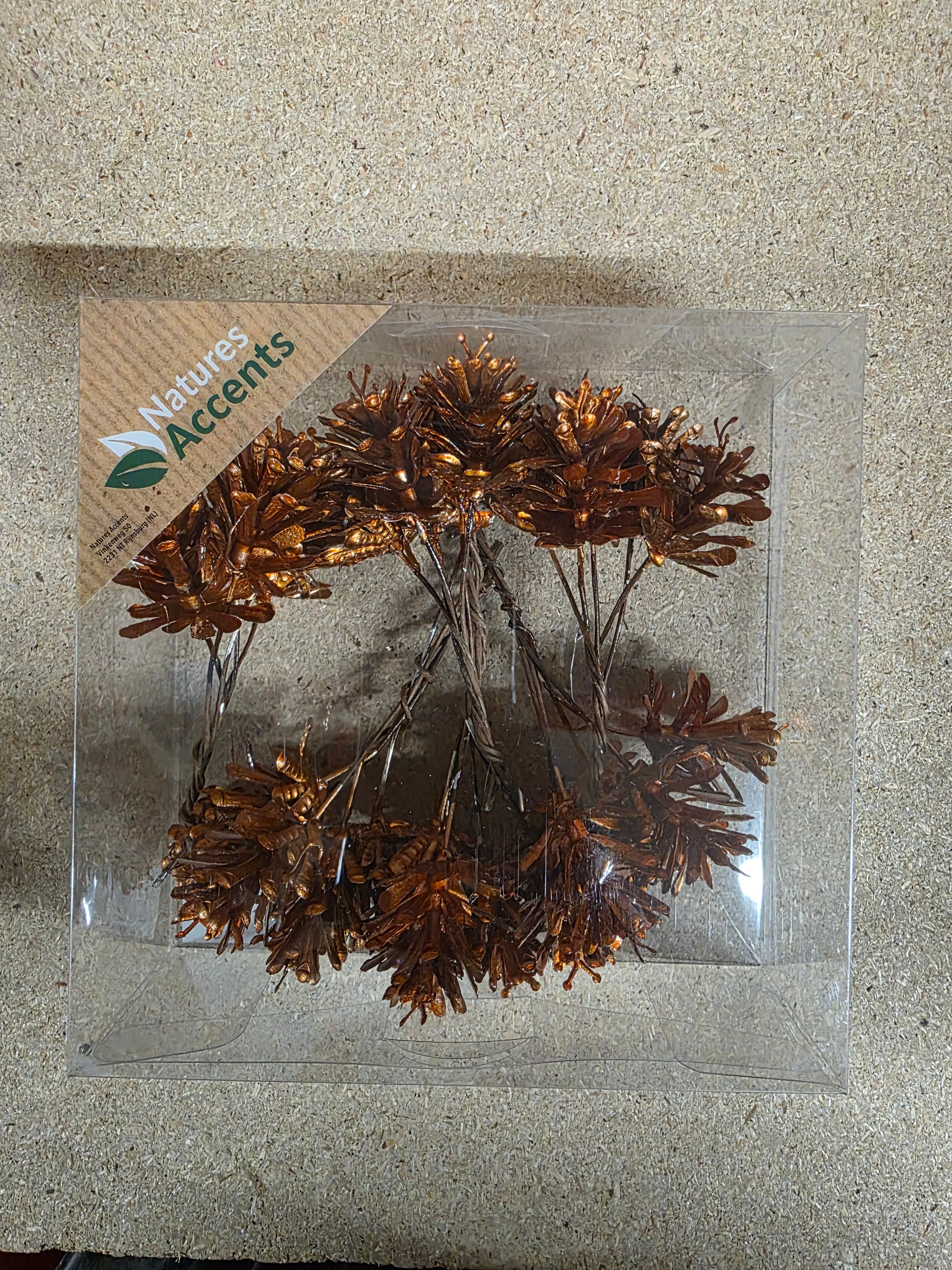 Pinecone On Wire X30 Copper 3cm  (PACK OF 2)